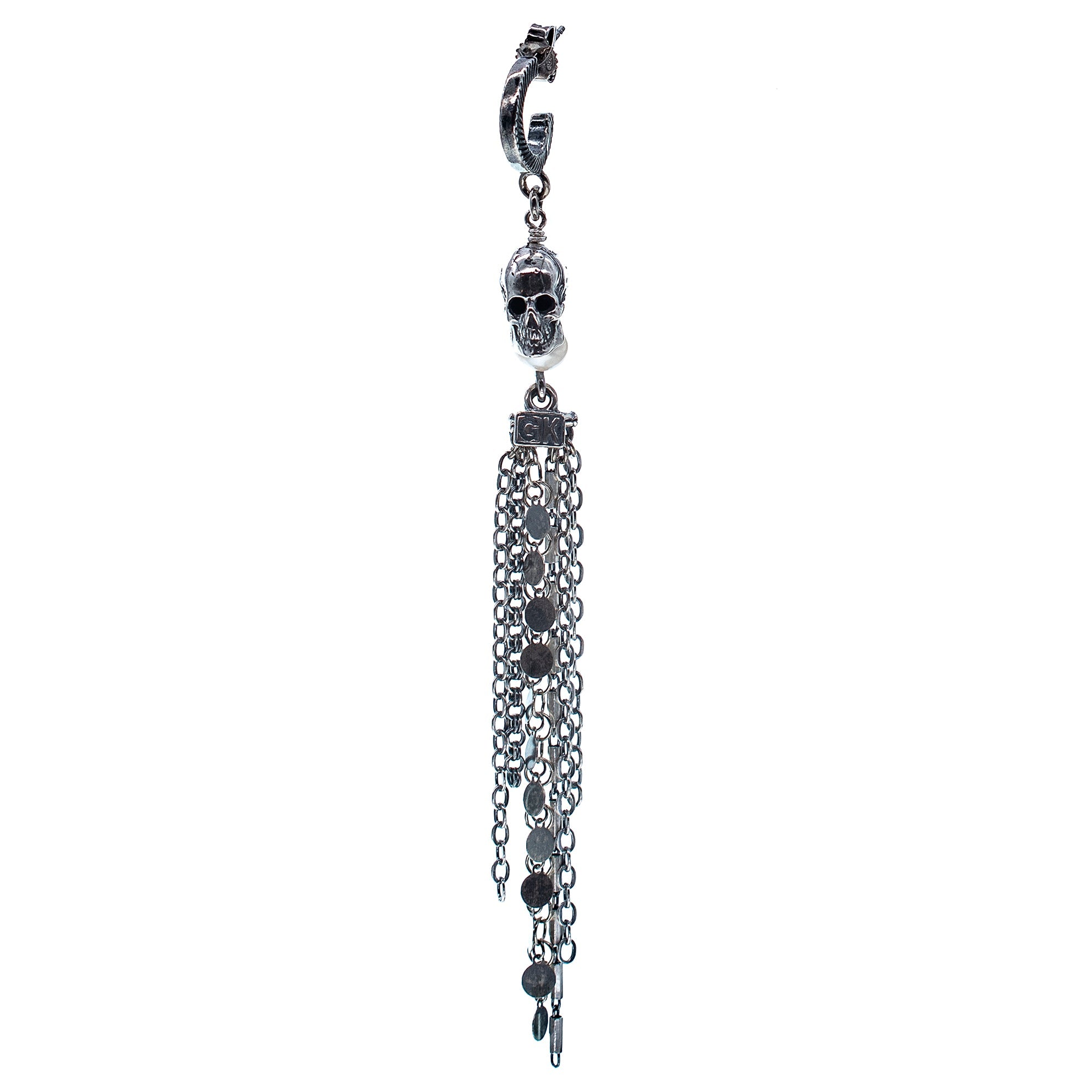 ES 25f10 Skull & Chain Single Earring