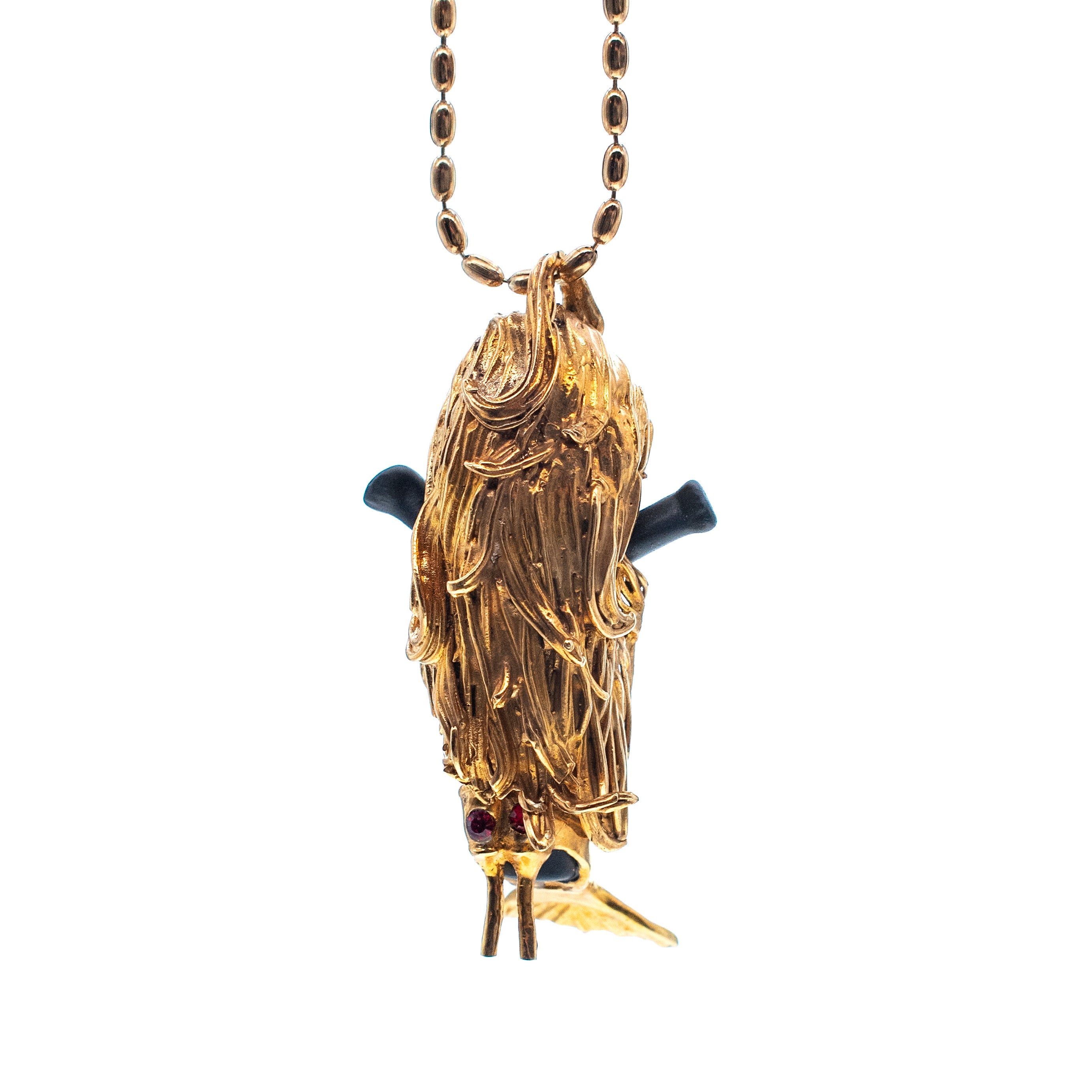 BG29B Happy Baby "Flipper" Black and gold Necklace