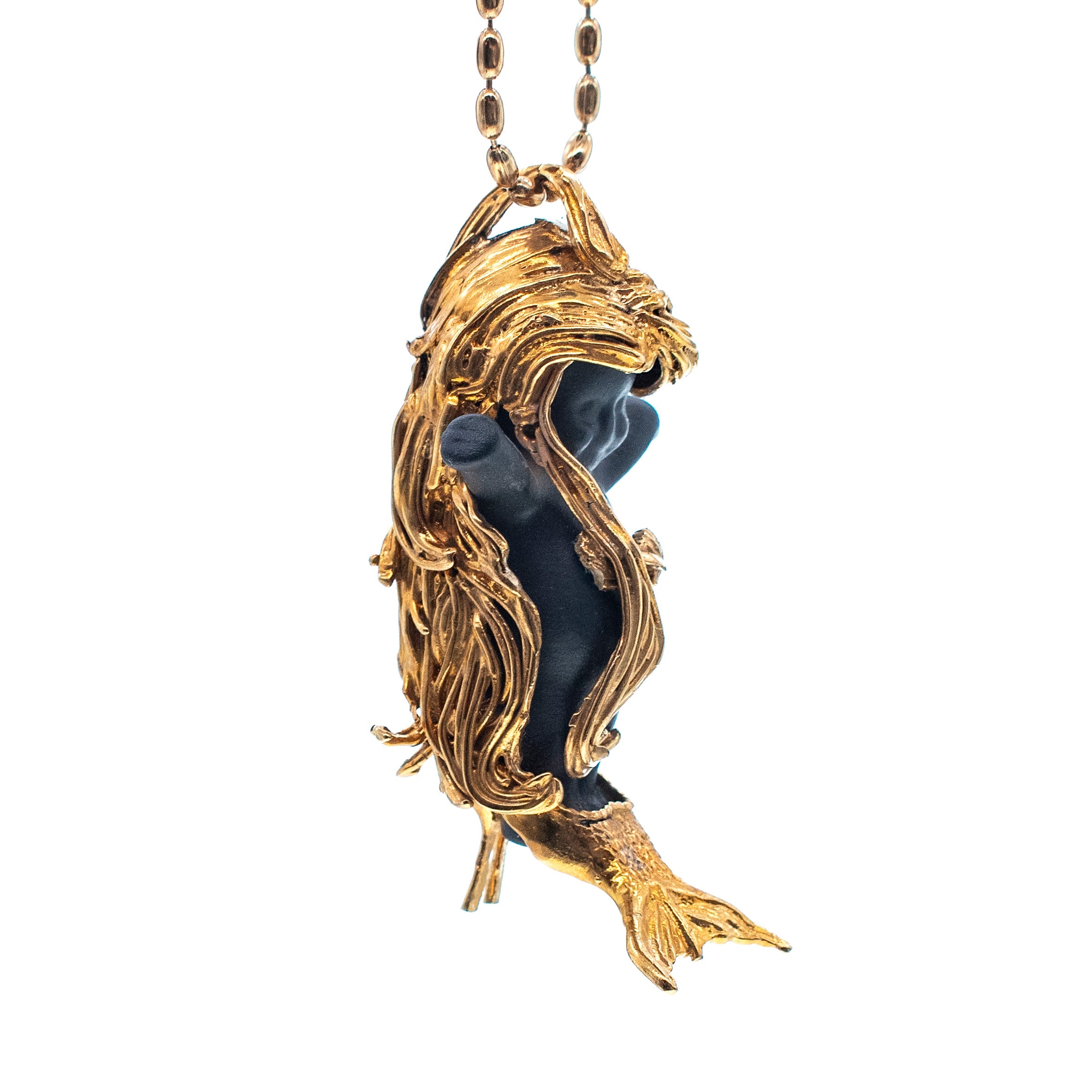 BG29B Happy Baby "Flipper" Black and gold Necklace