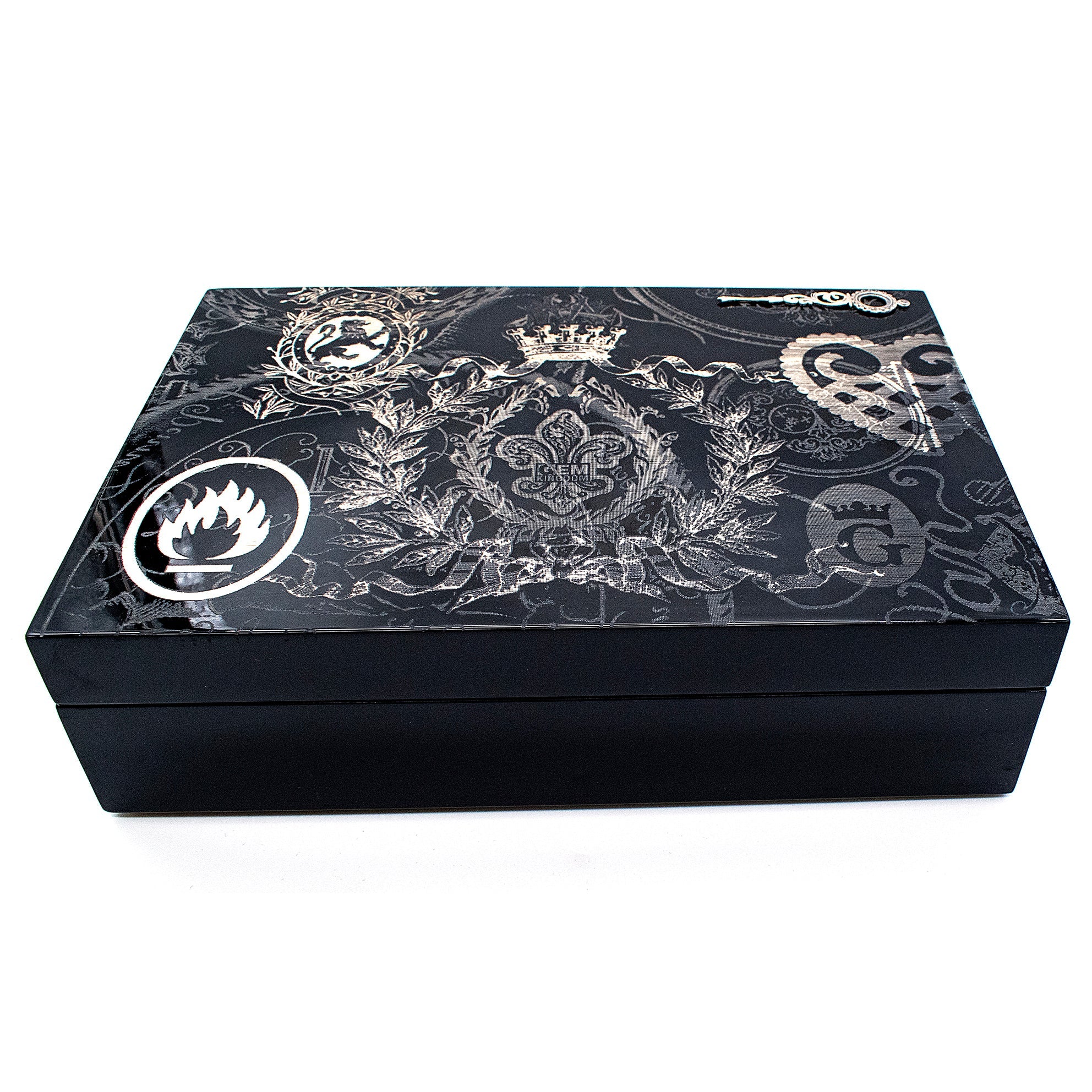 24h11 Engraved Black Lacquer Jewelry Box