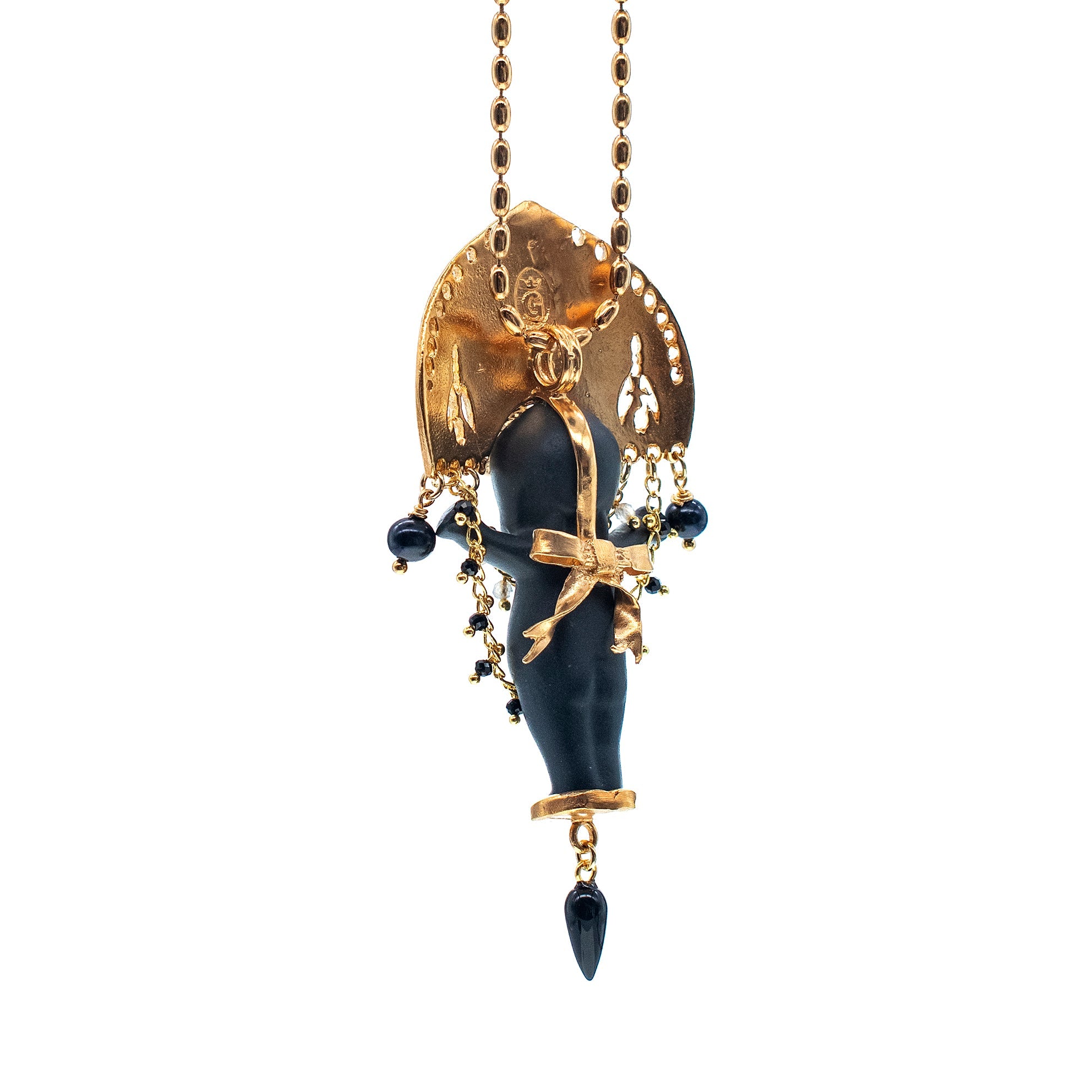 BG54B Happy Baby "Koko" Black and gold Necklace