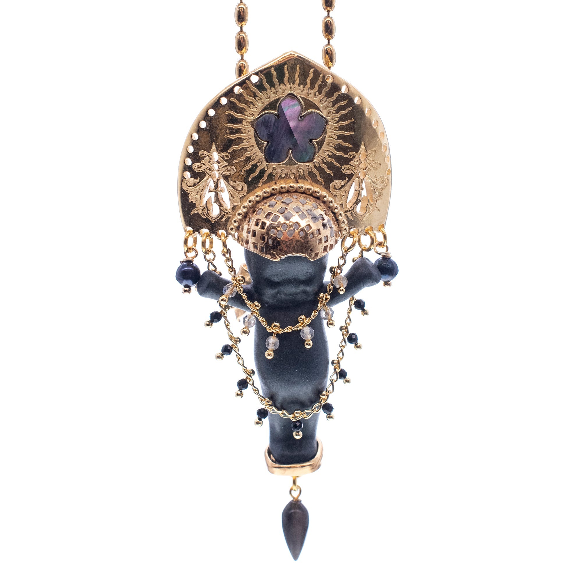 BG54B Happy Baby "Koko" Black and gold Necklace