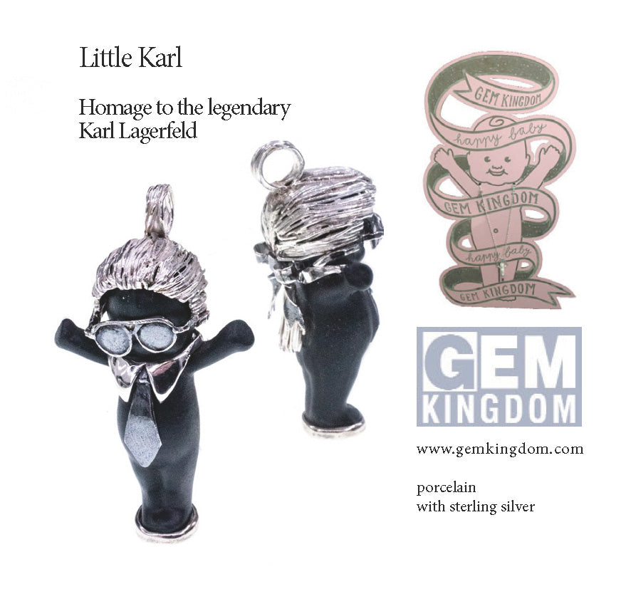 BS46 Happy Baby "Little Karl" Black and silver Necklace
