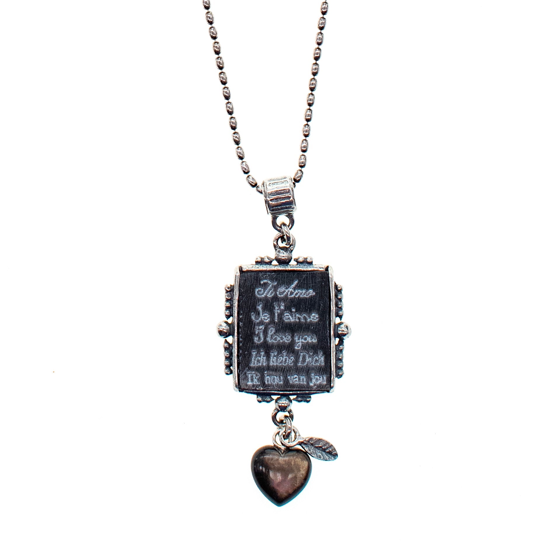 NK 24d29B black loveletter necklace