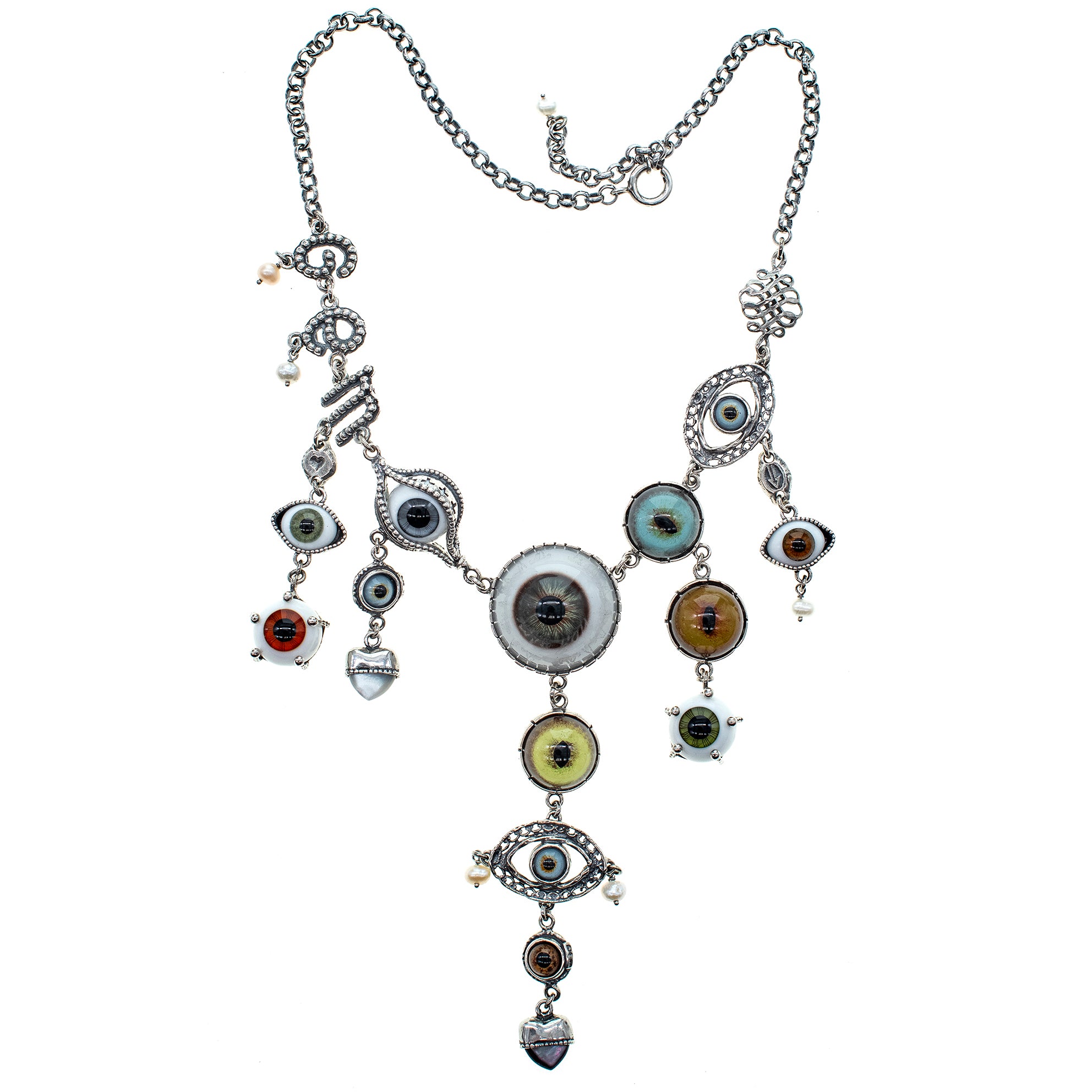 NK 25a01 eye love you statement necklace