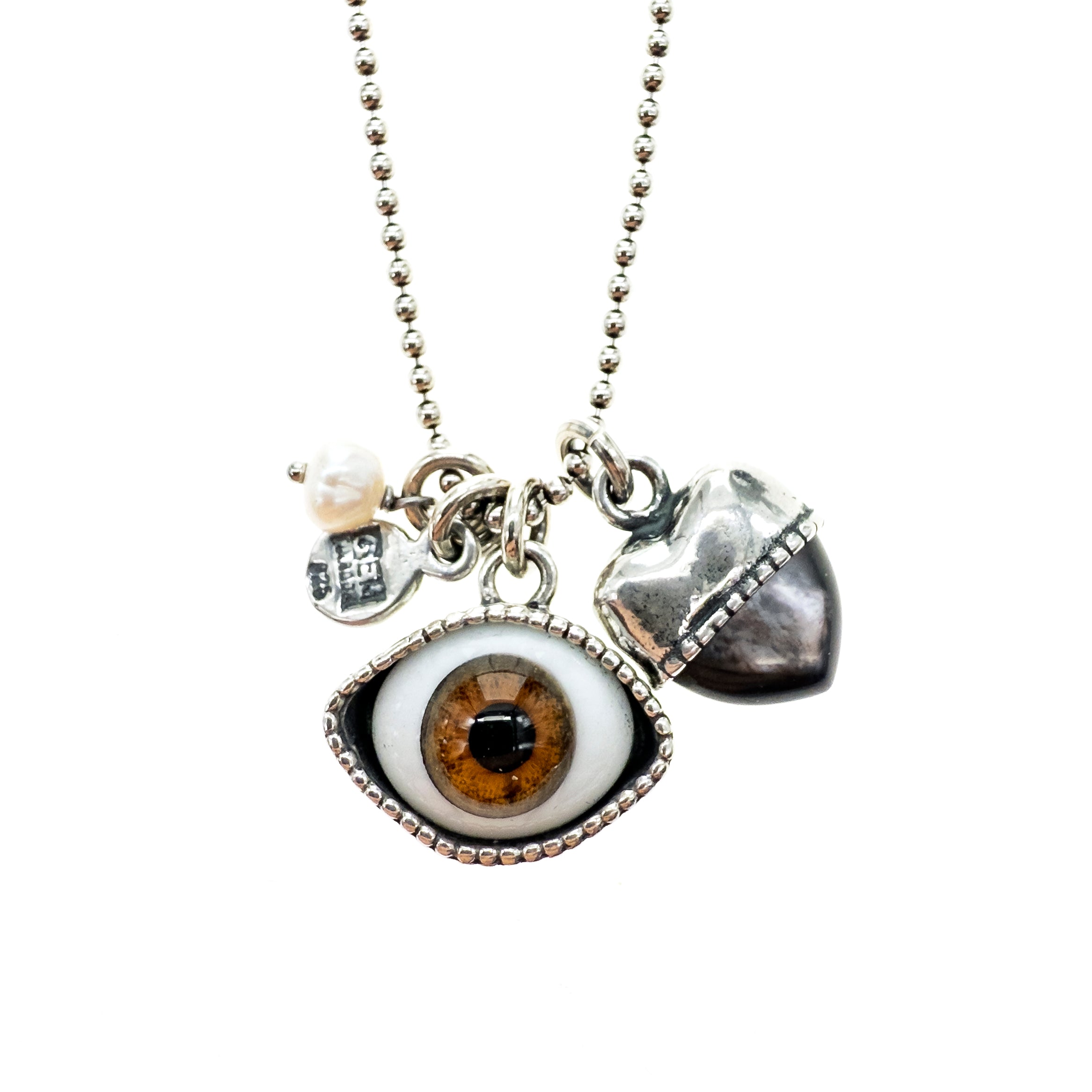 NK 25a11-SC brown eye love you necklace short