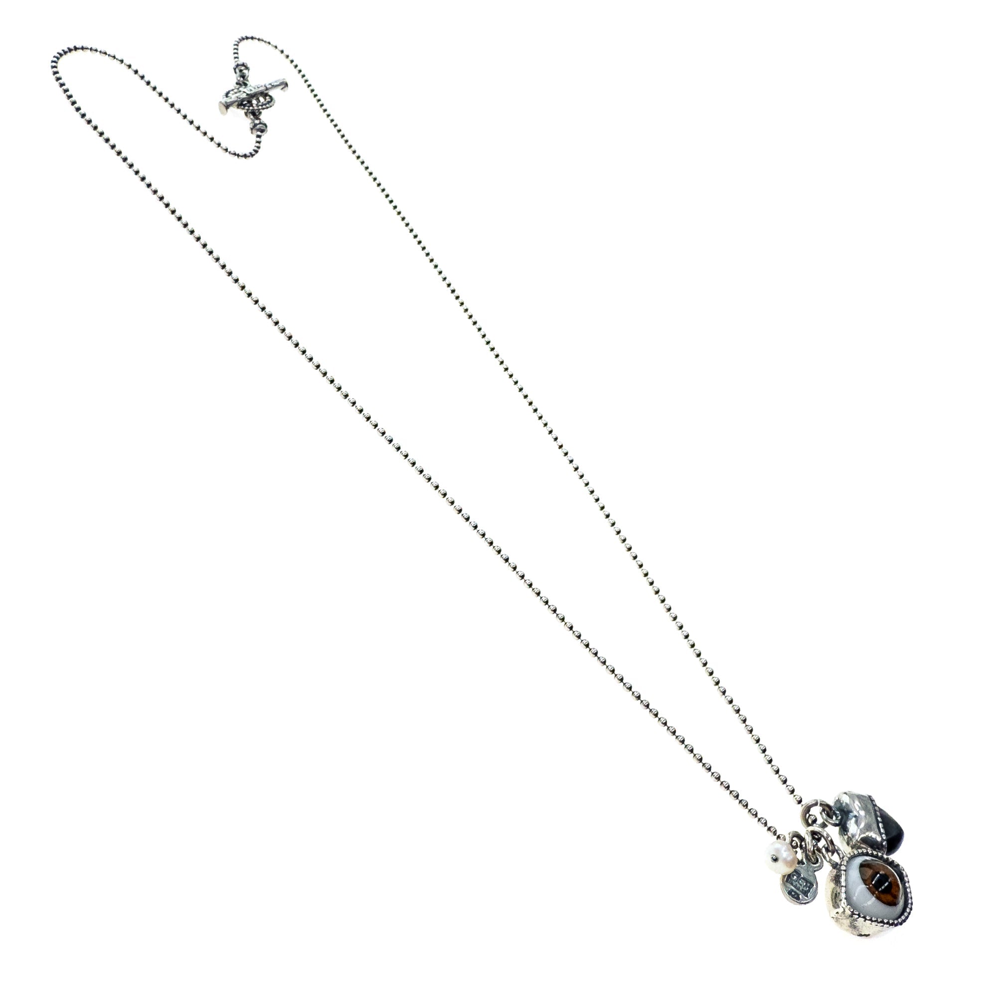 NK 25a11-LC brown eye love you necklace long