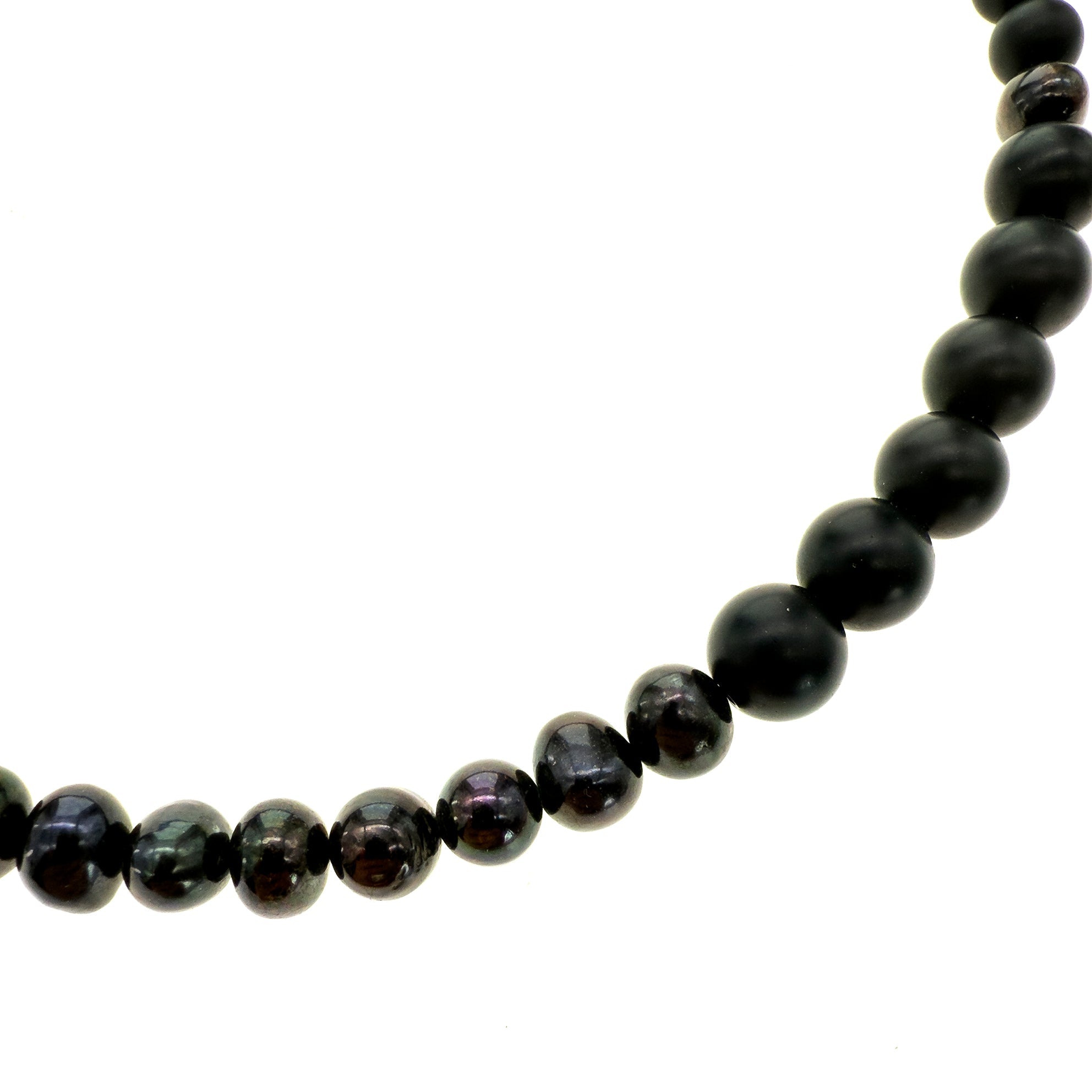 NK 25e29 Matte Onyx Black Pearl Necklace