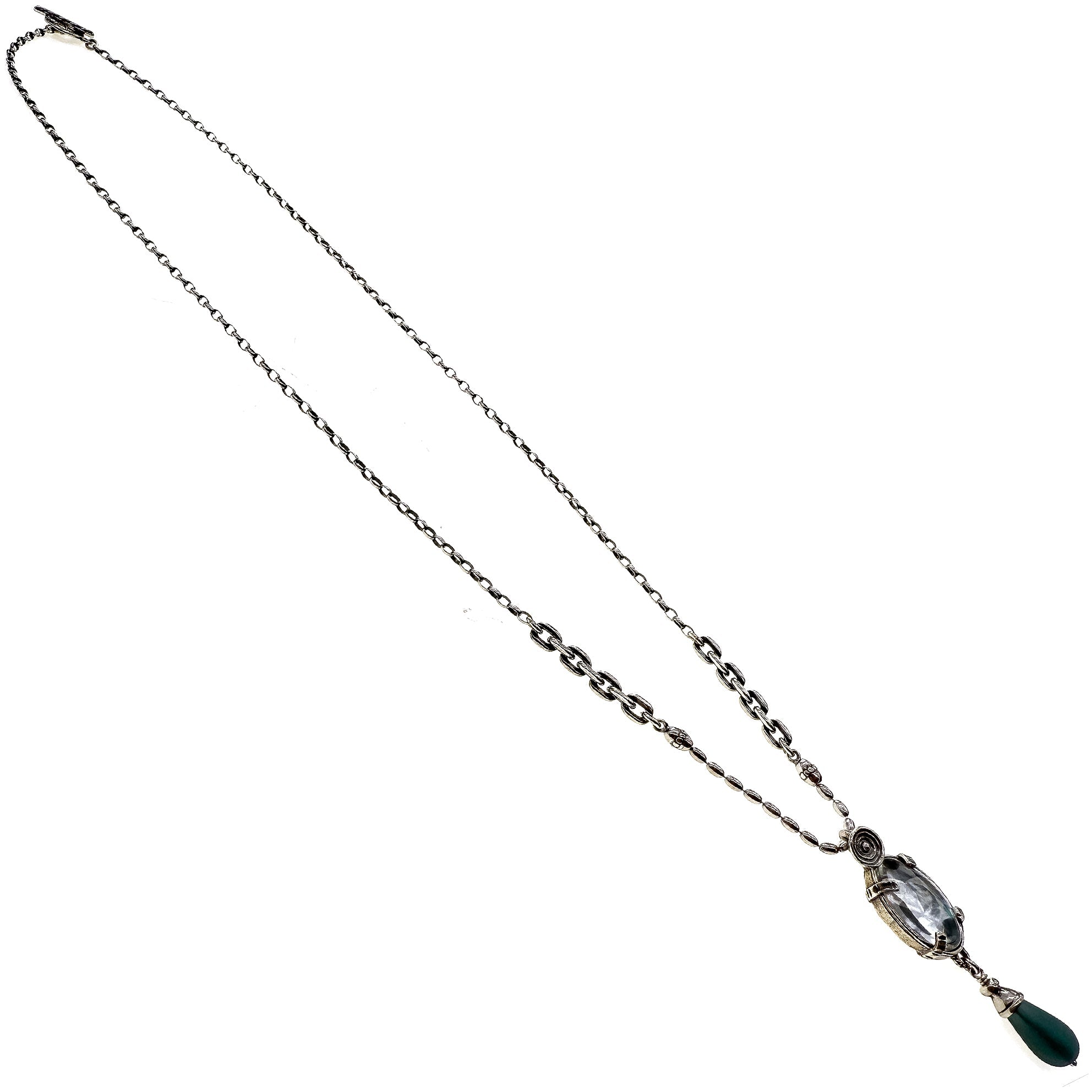 NK 25f05B Grey Eye Necklace