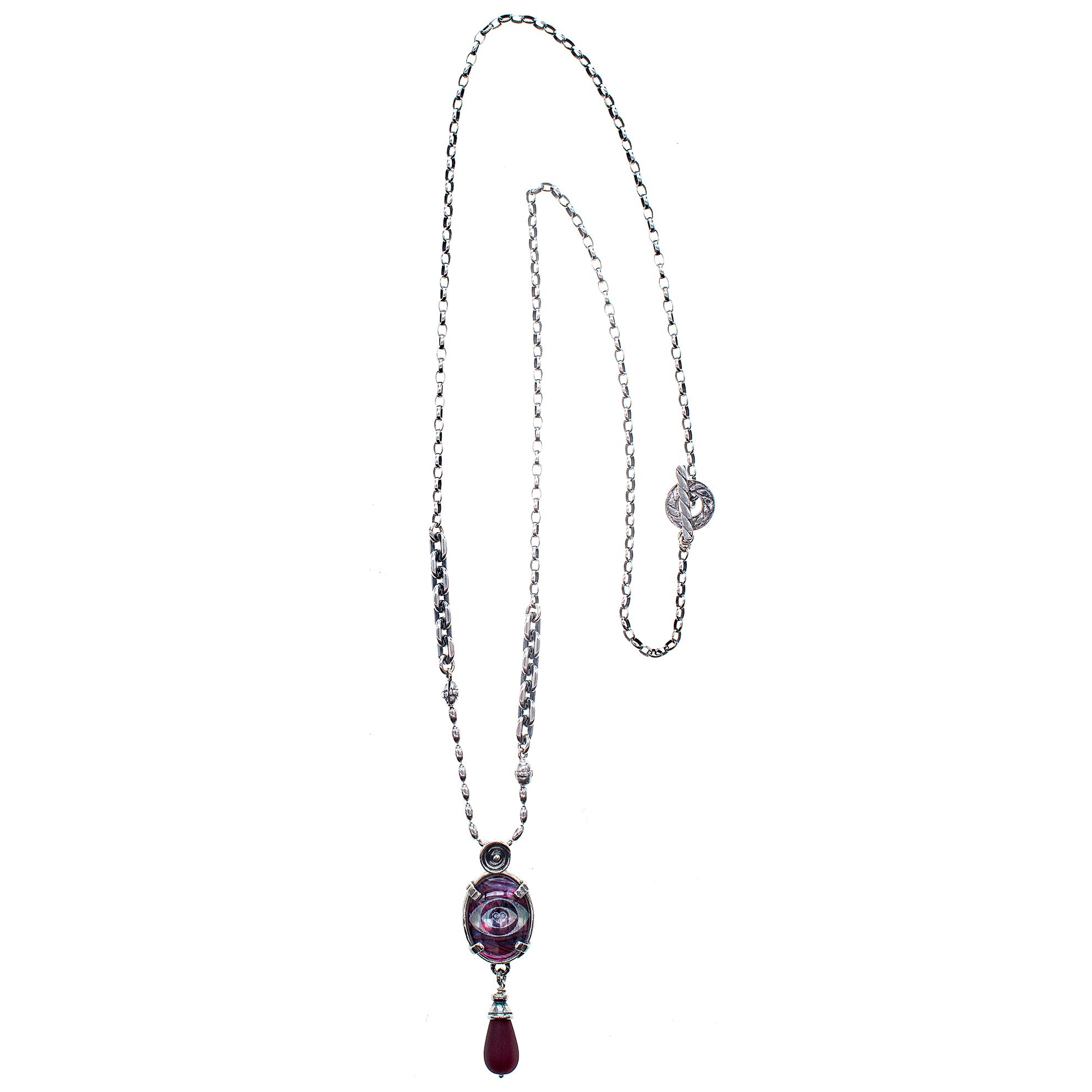 NK 25f05C Purple Eye Necklace