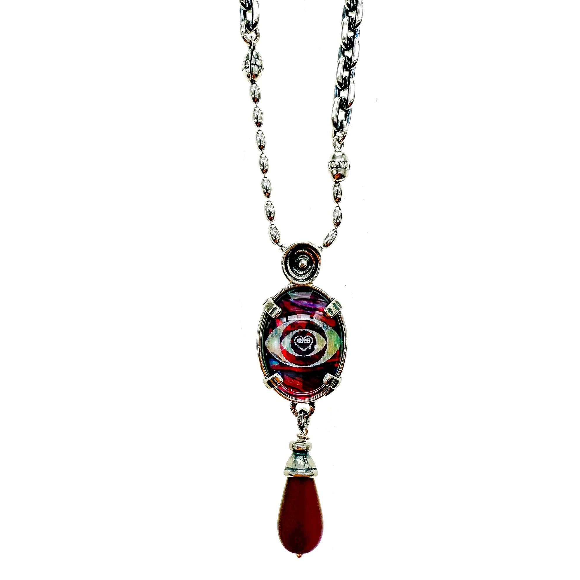 NK 25f05C Purple Eye Necklace