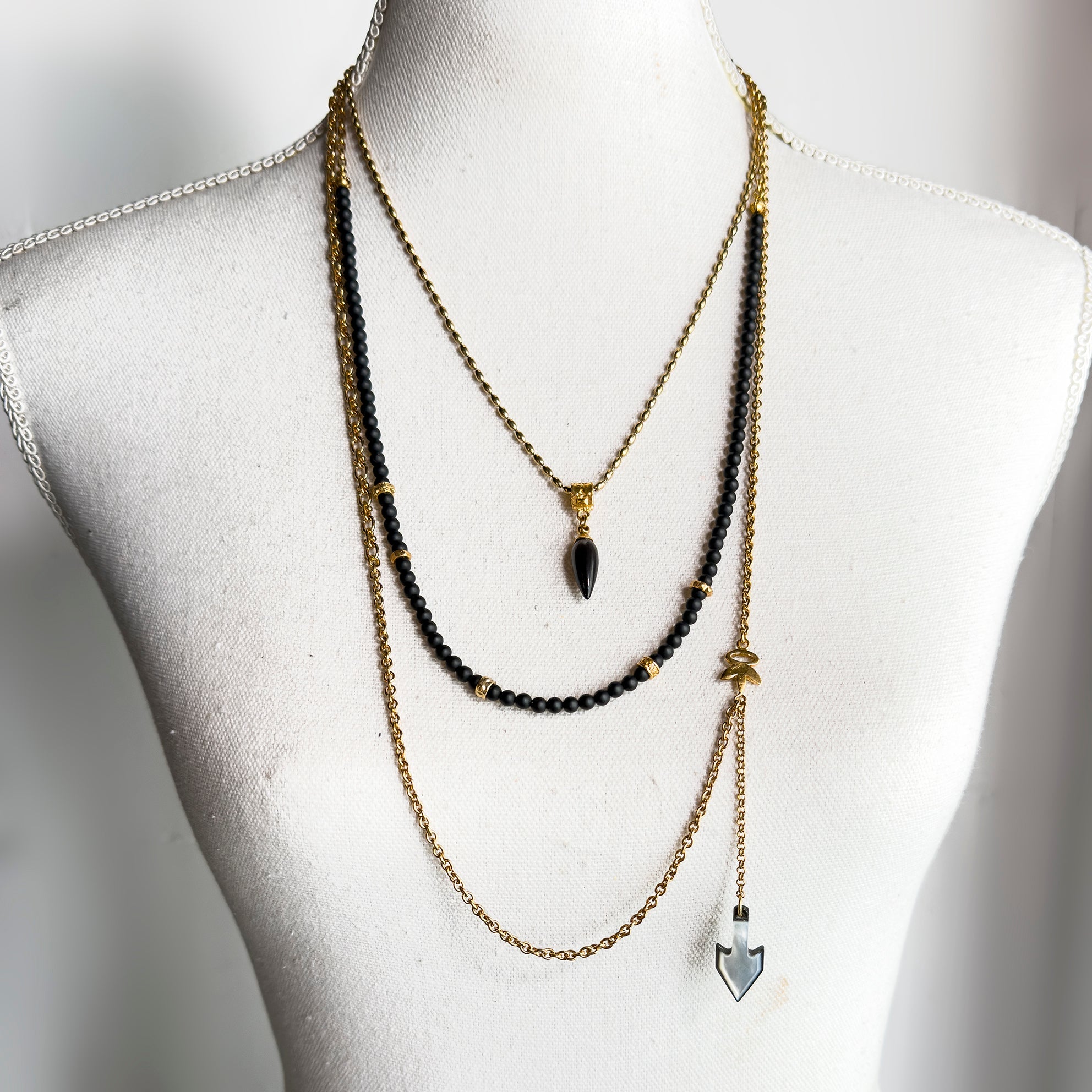 NK 25g27 Triple Layered Talisman Necklace