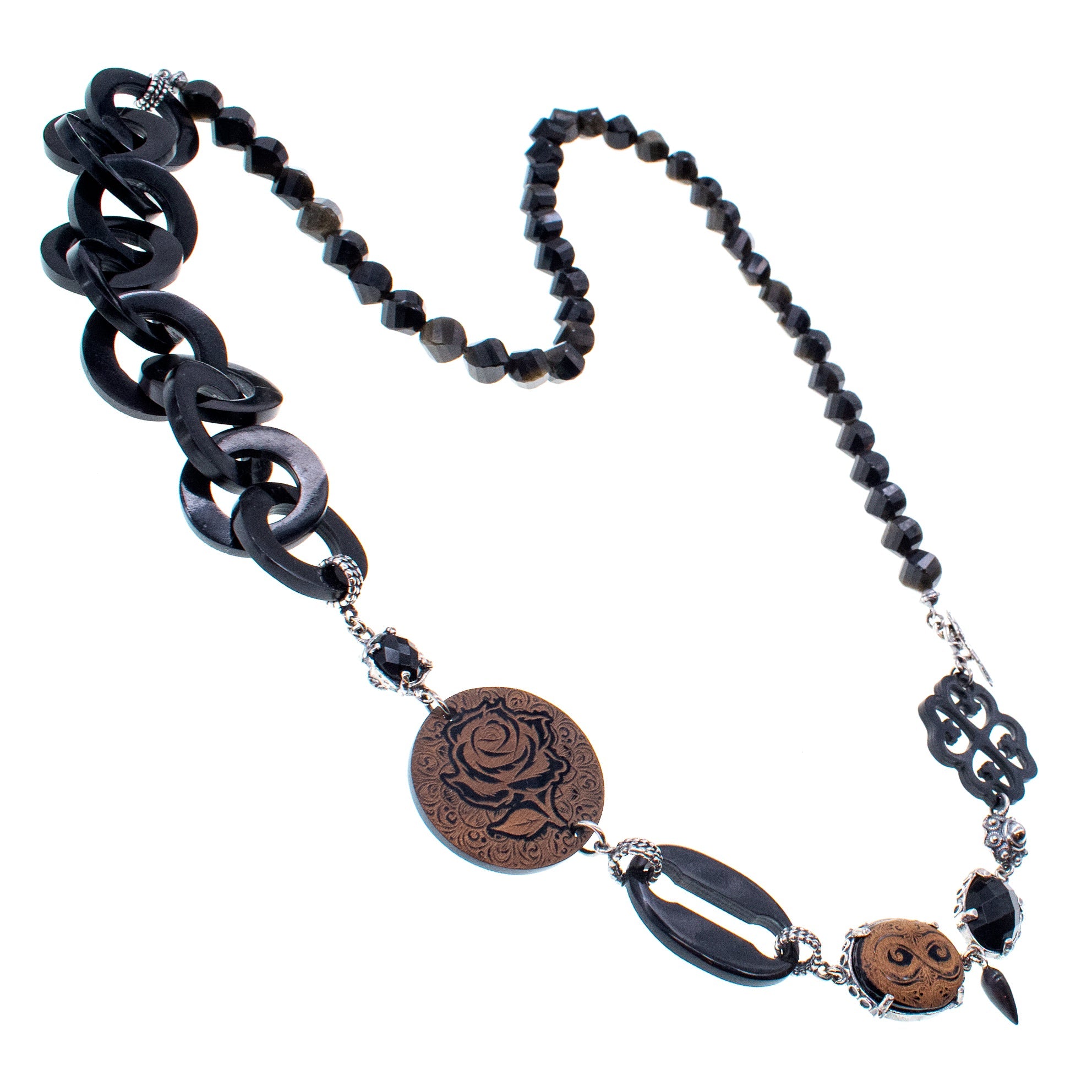 NK 25h01B Black Symphony of Love necklace