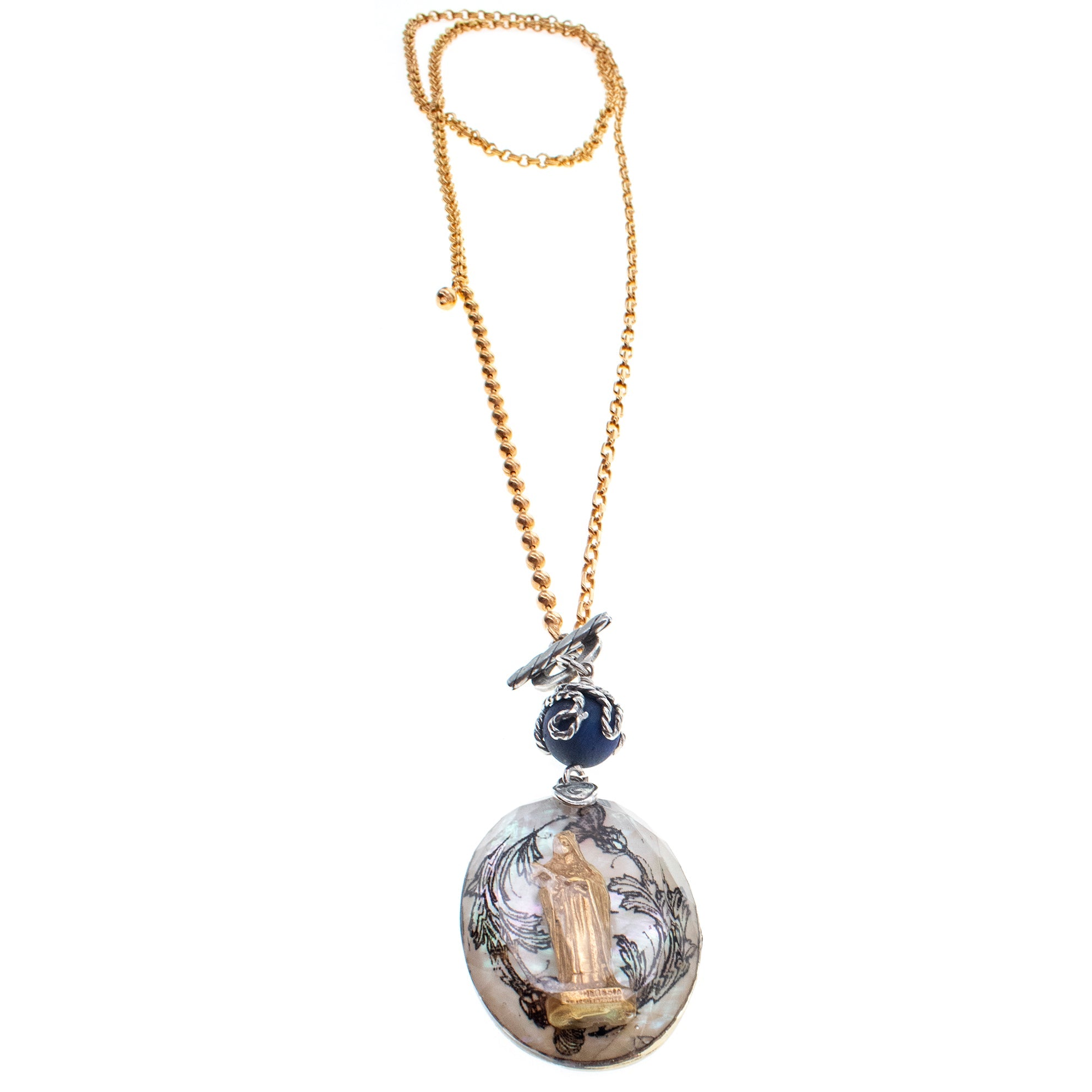 NK 26a13 Theresa Resin & Gold-Plated Long Necklace