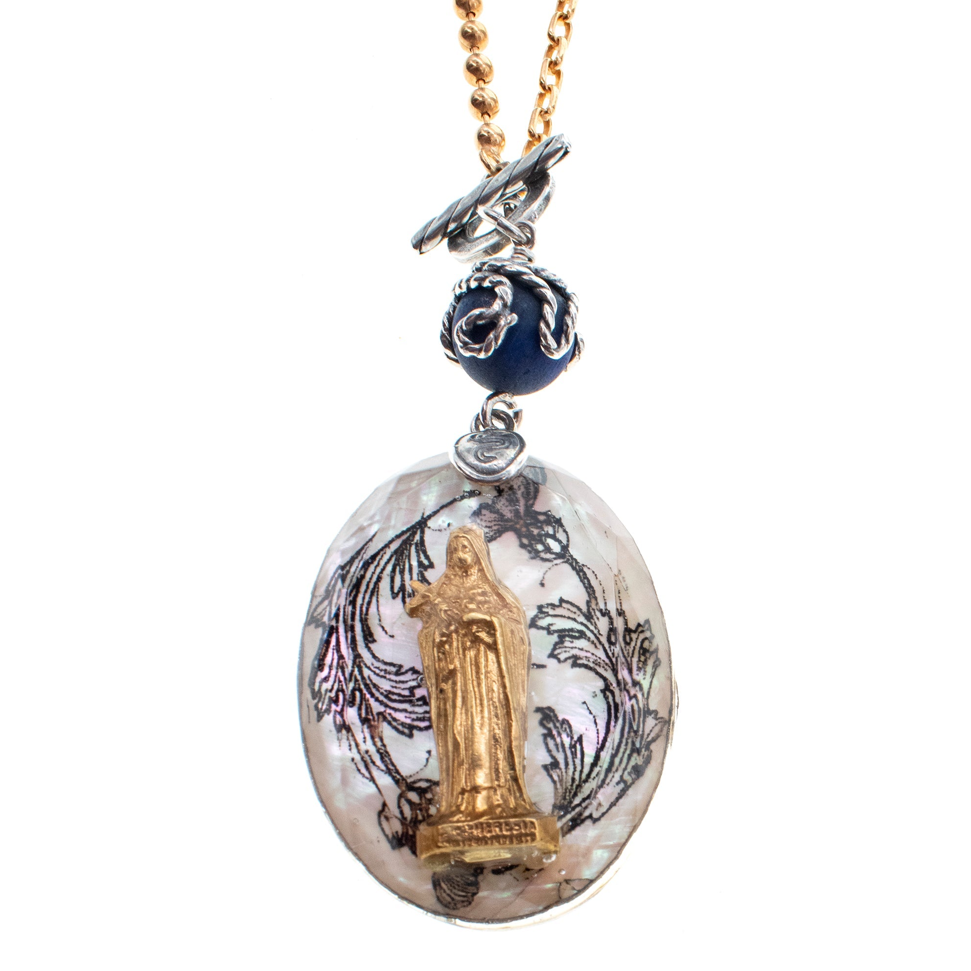 NK 26a13 Theresa Resin & Gold-Plated Long Necklace