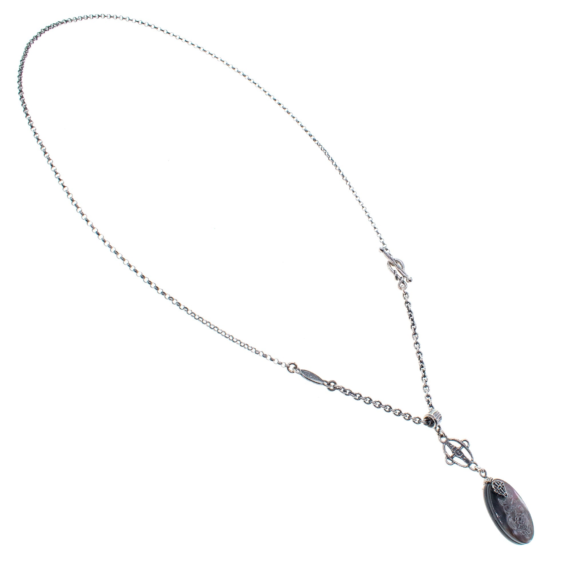 NK 26a21 Engraved Mother of Pearl "Owl" Necklace