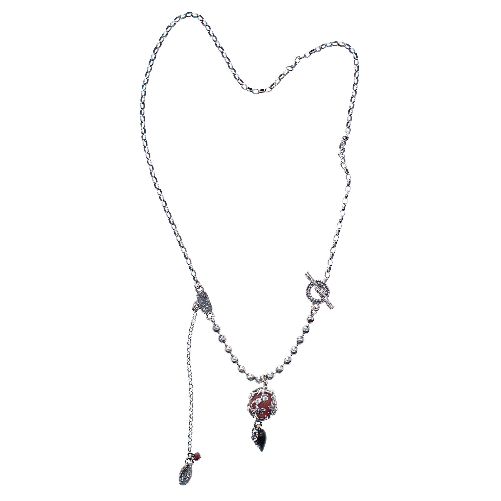 NK 26a22 Red Carnelian Pendant Necklace