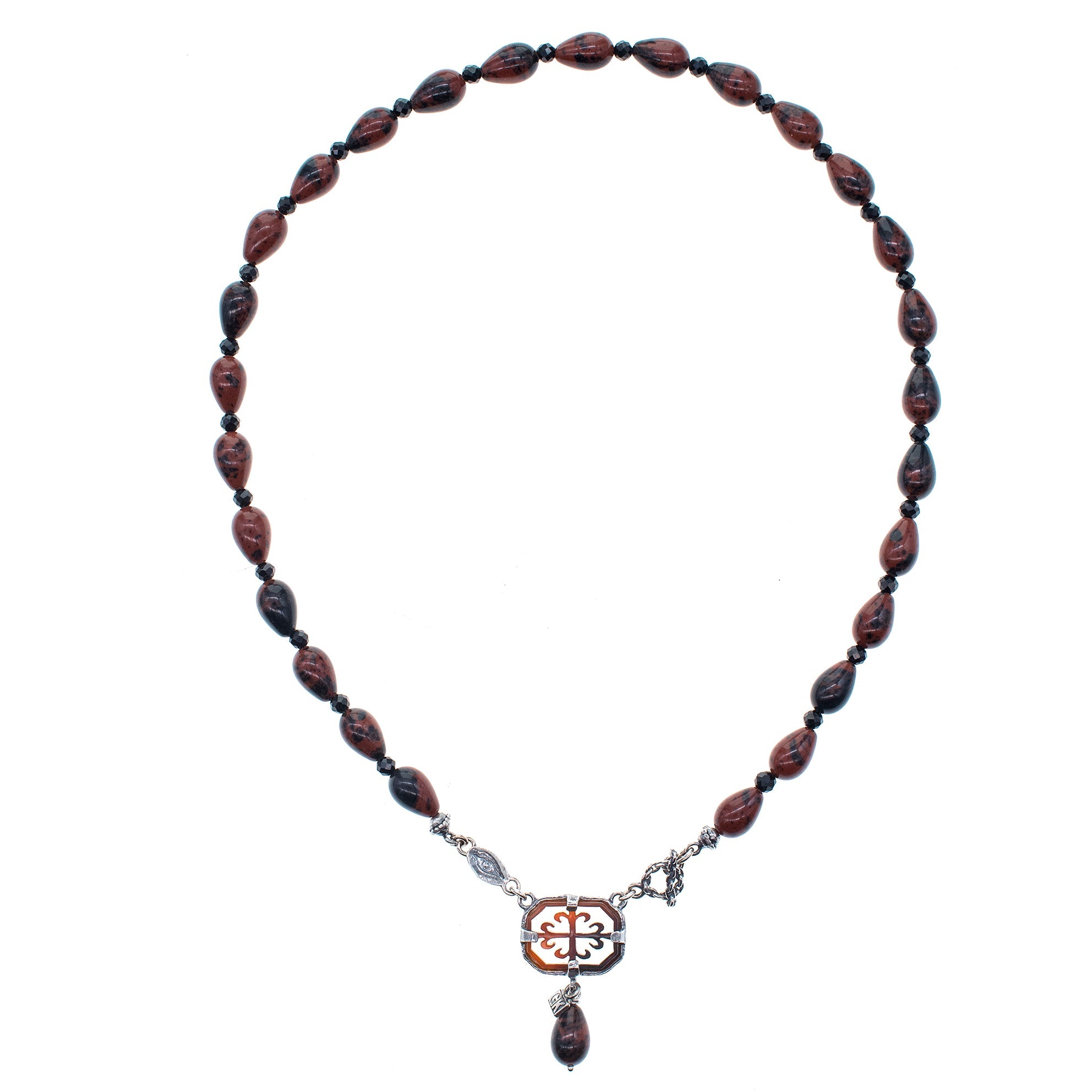 NK 26a24 Mahogany Obsidian Beaded Necklace