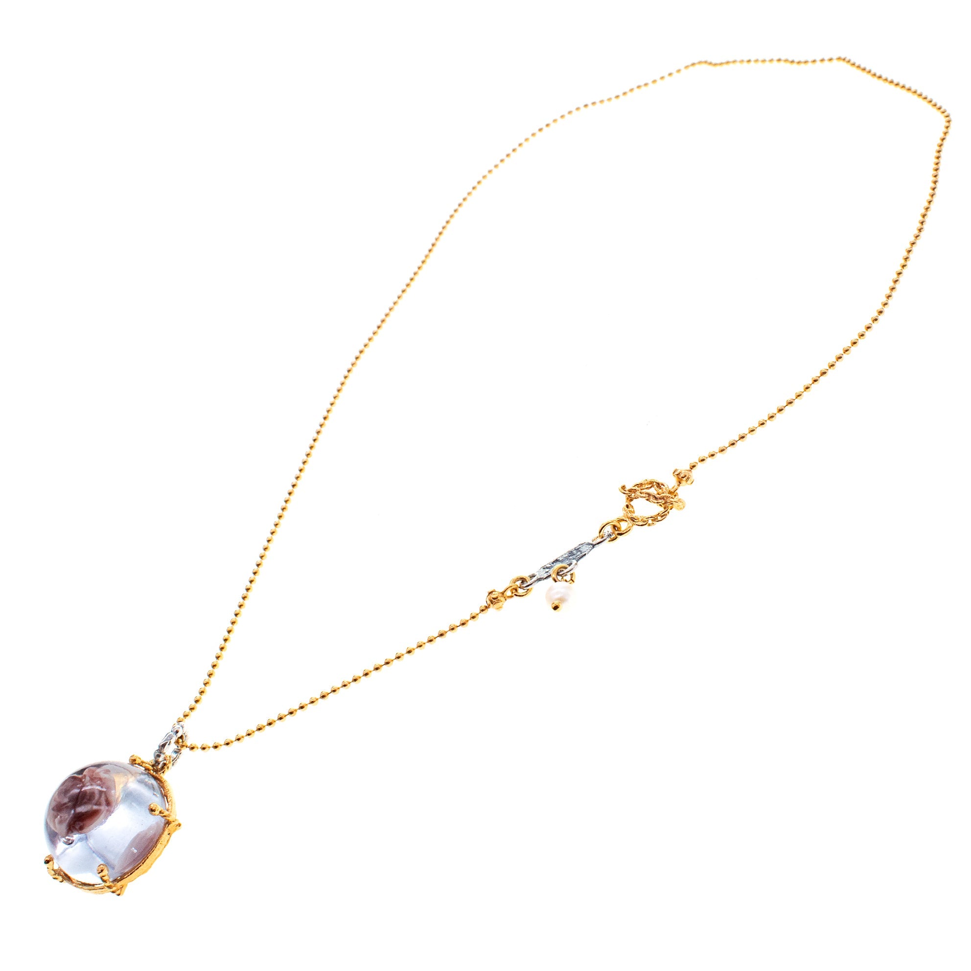NK 26a26 Gold Necklace Captured Rose