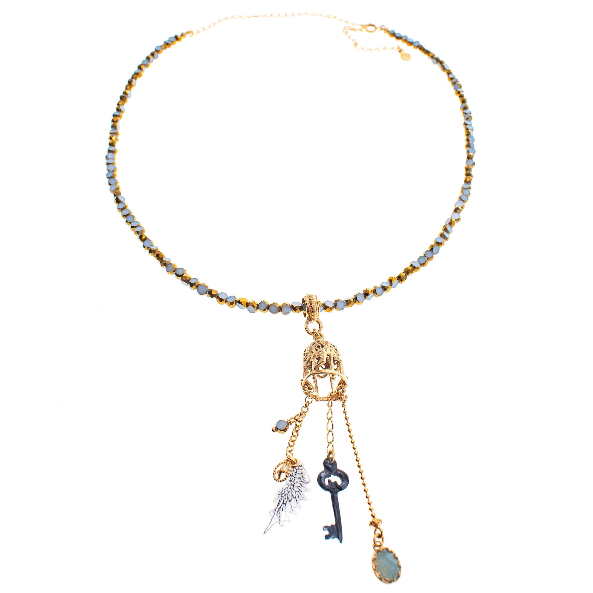 NK 26g04 Enchanted Birdcage Necklace