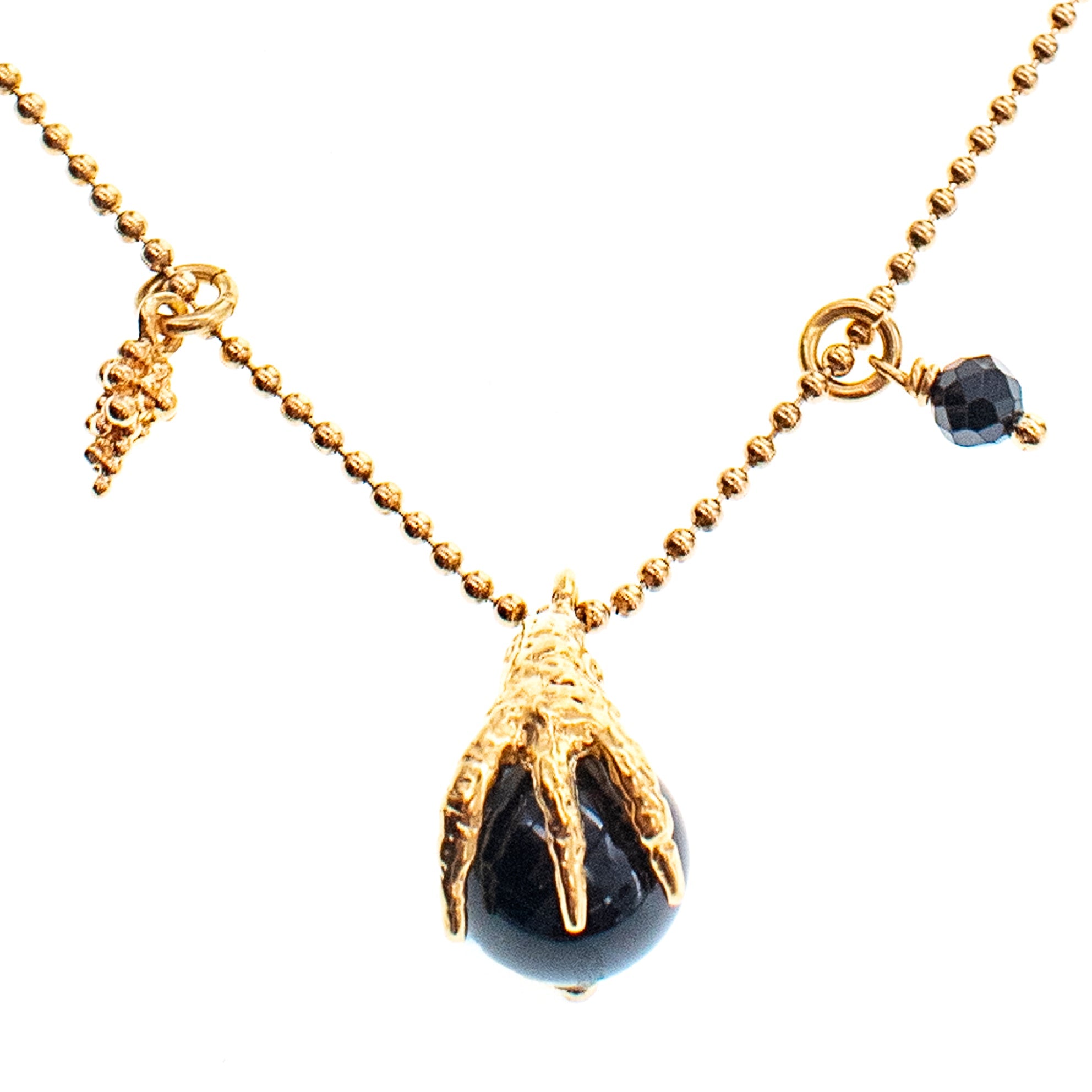 NK 26g10  black claw charm necklace