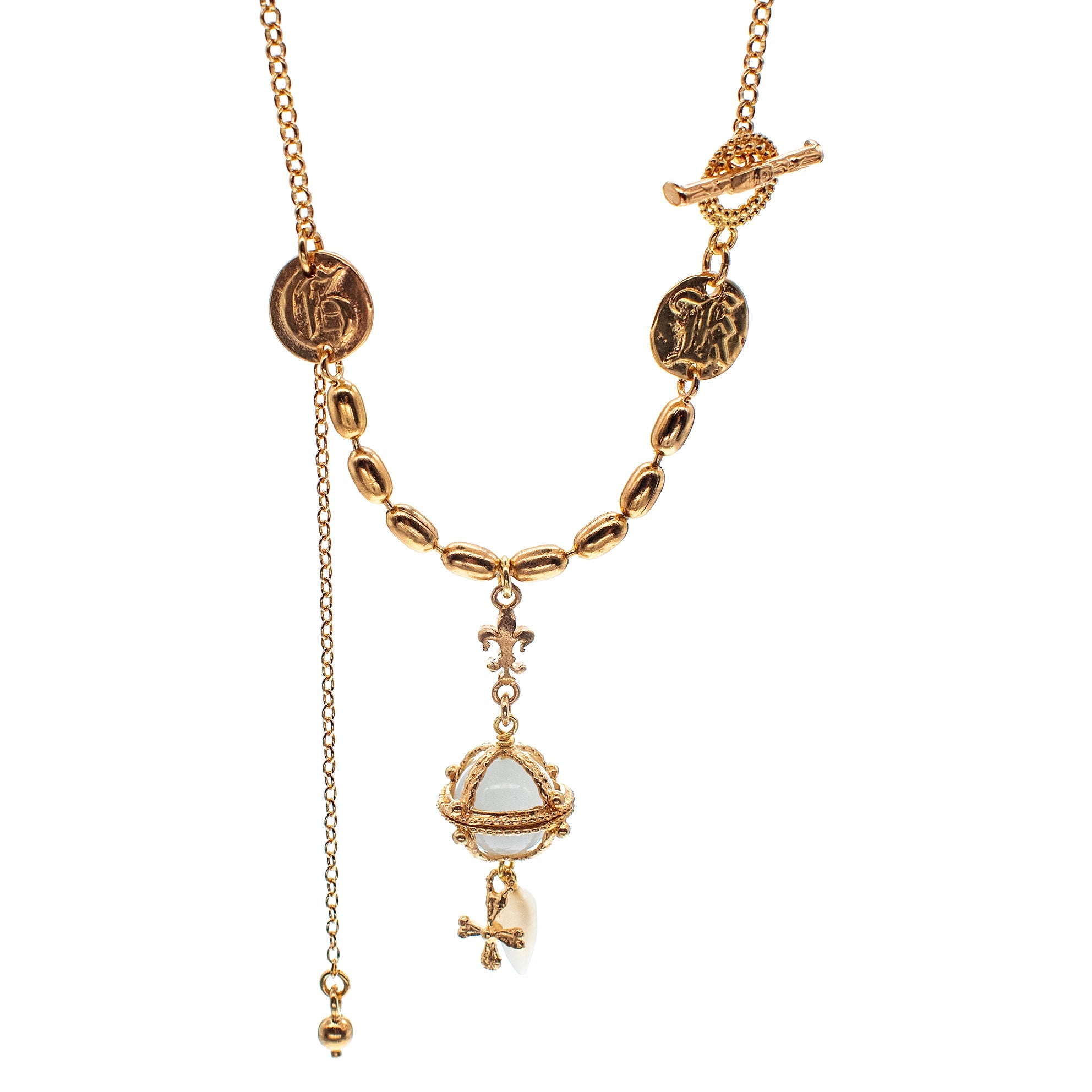 NK 26g12 white royal orb necklace