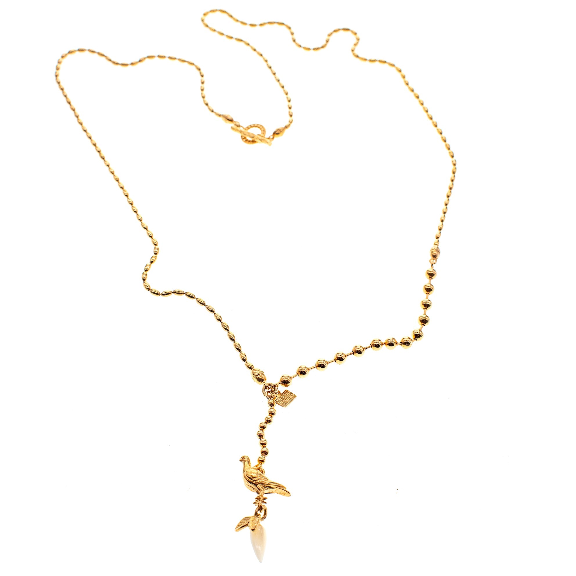 NK 26g18-L Dove Necklace Long white drop