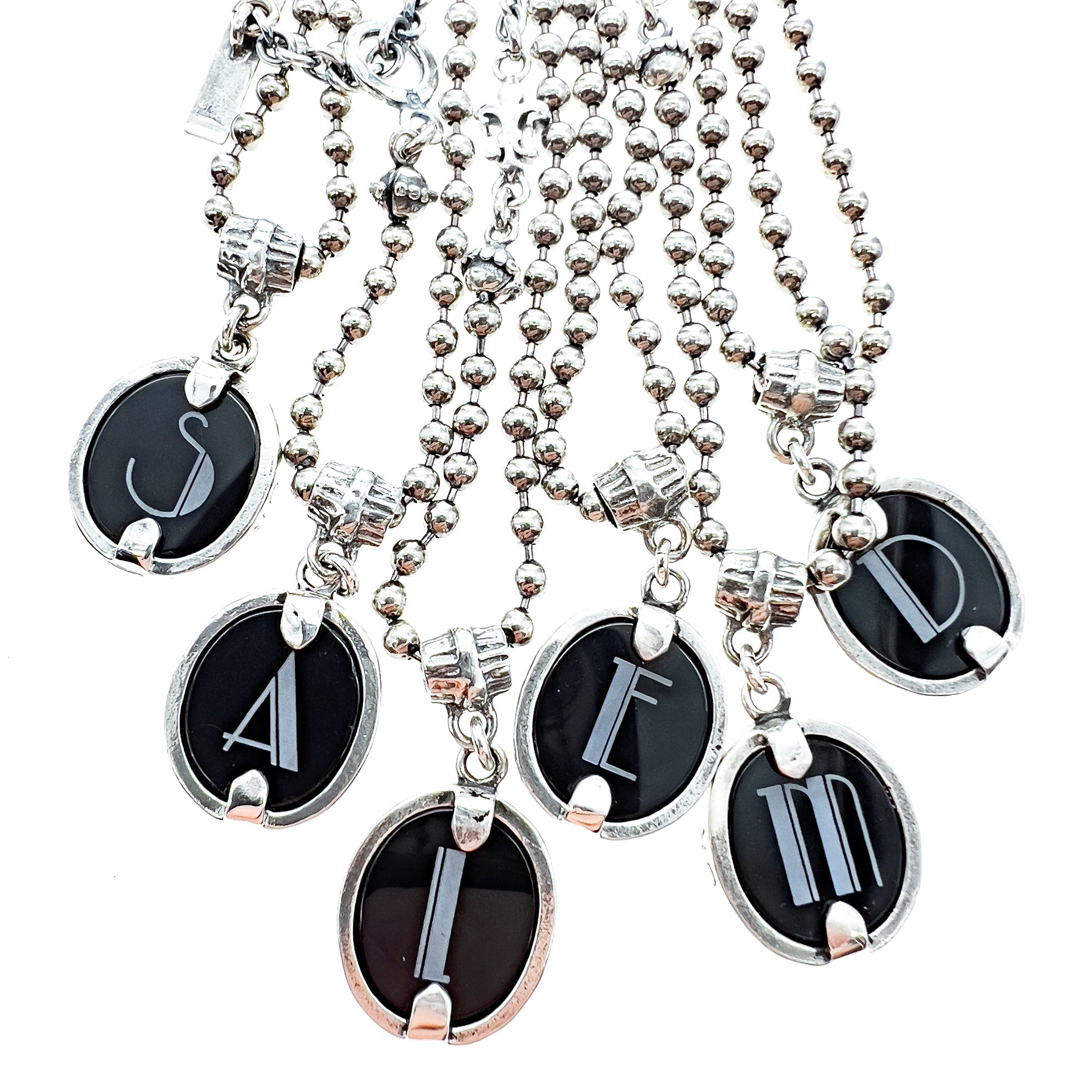 NM04 Sterling silver monogram necklace