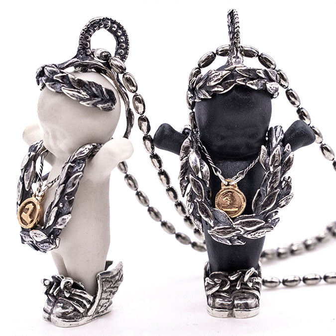 BS49B Happy Baby "Olympia" Black and silver Necklace