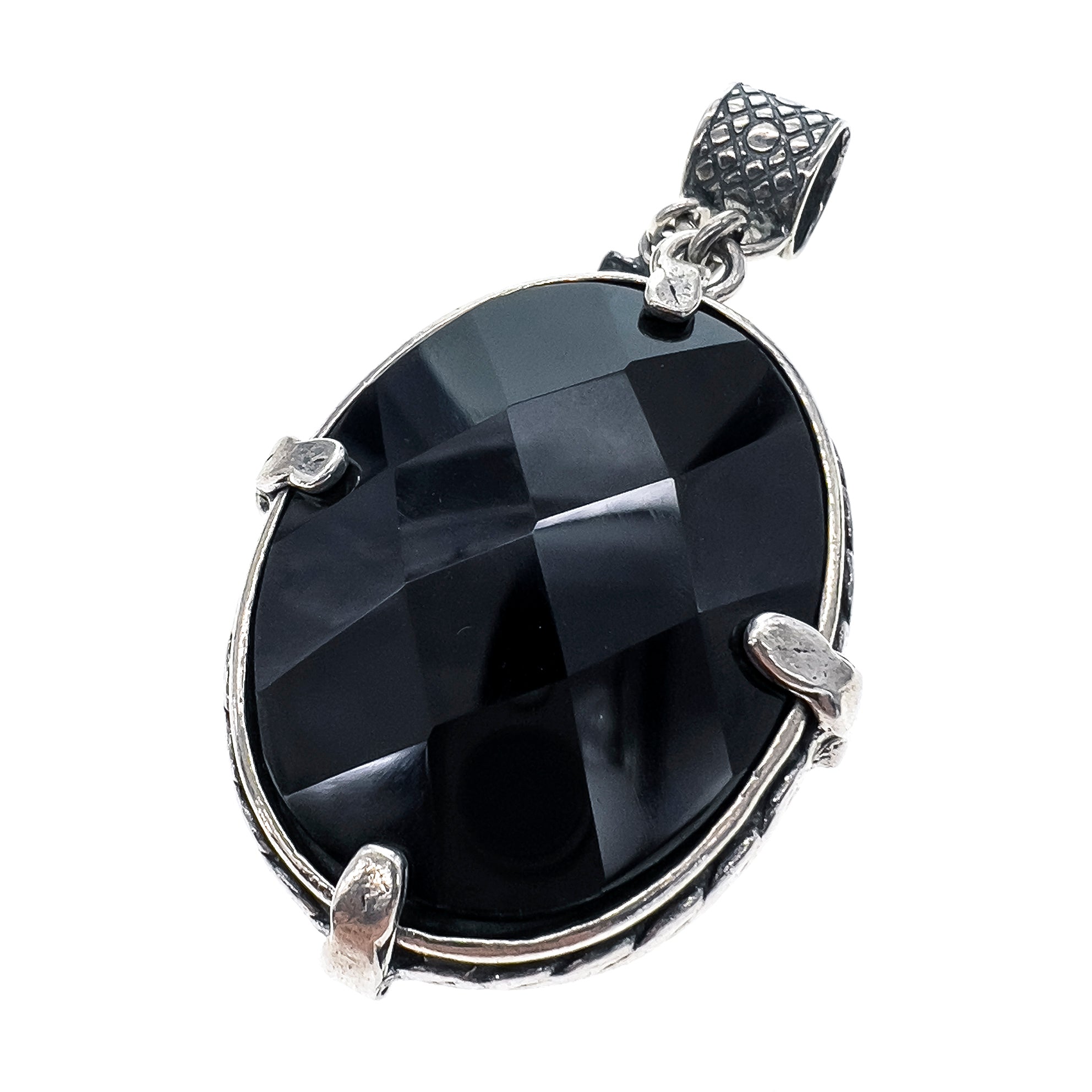 P 24d02 Surrealist Eye & Onyx Pendant