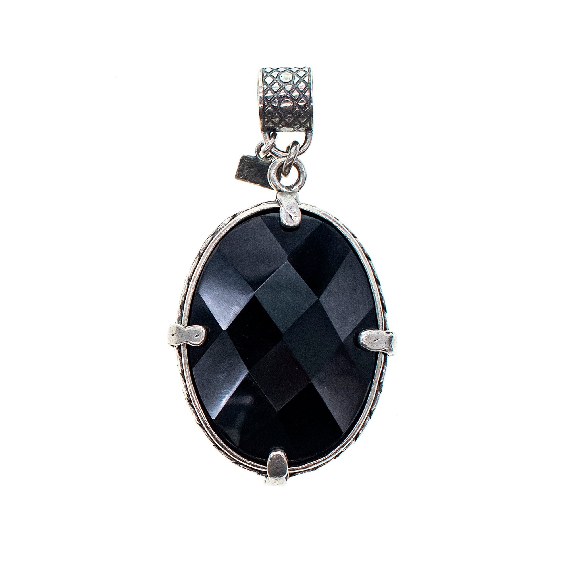 P 24d02 Surrealist Eye & Onyx Pendant