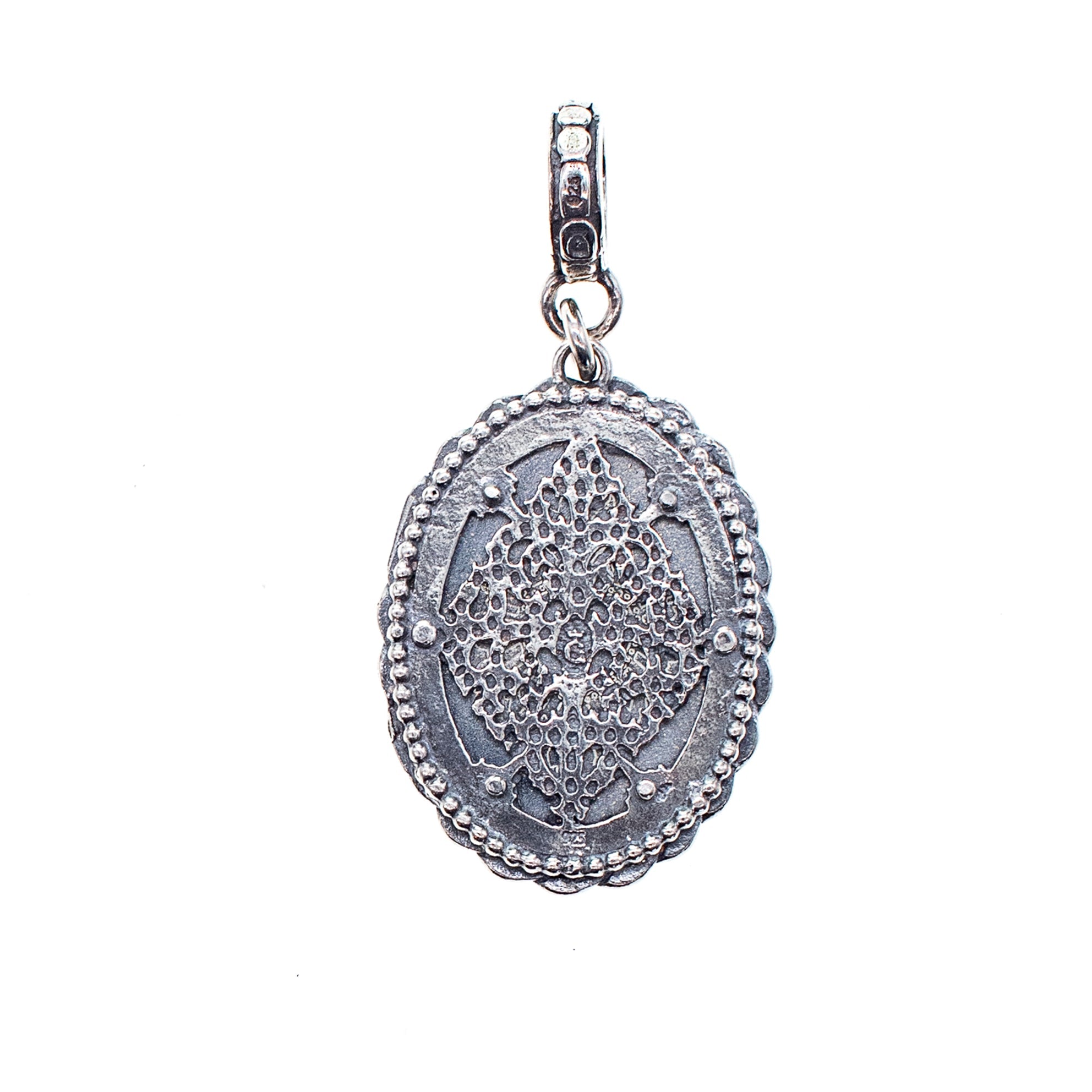 P 25e02B Black Sacred Heart Pendant