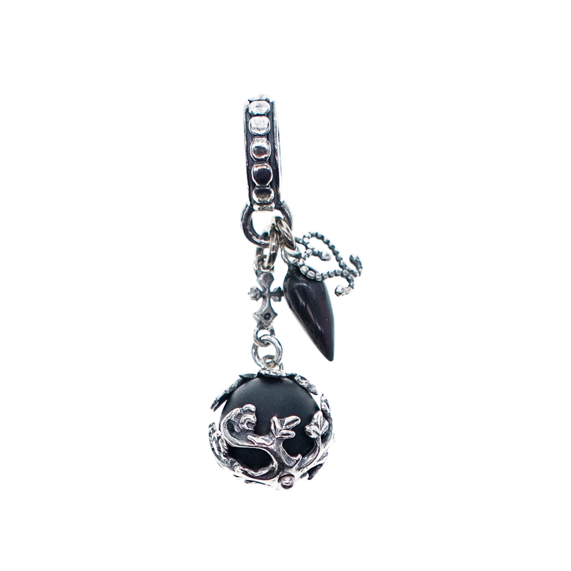 P 26a05 Black Matte Onyx Orb Pendant