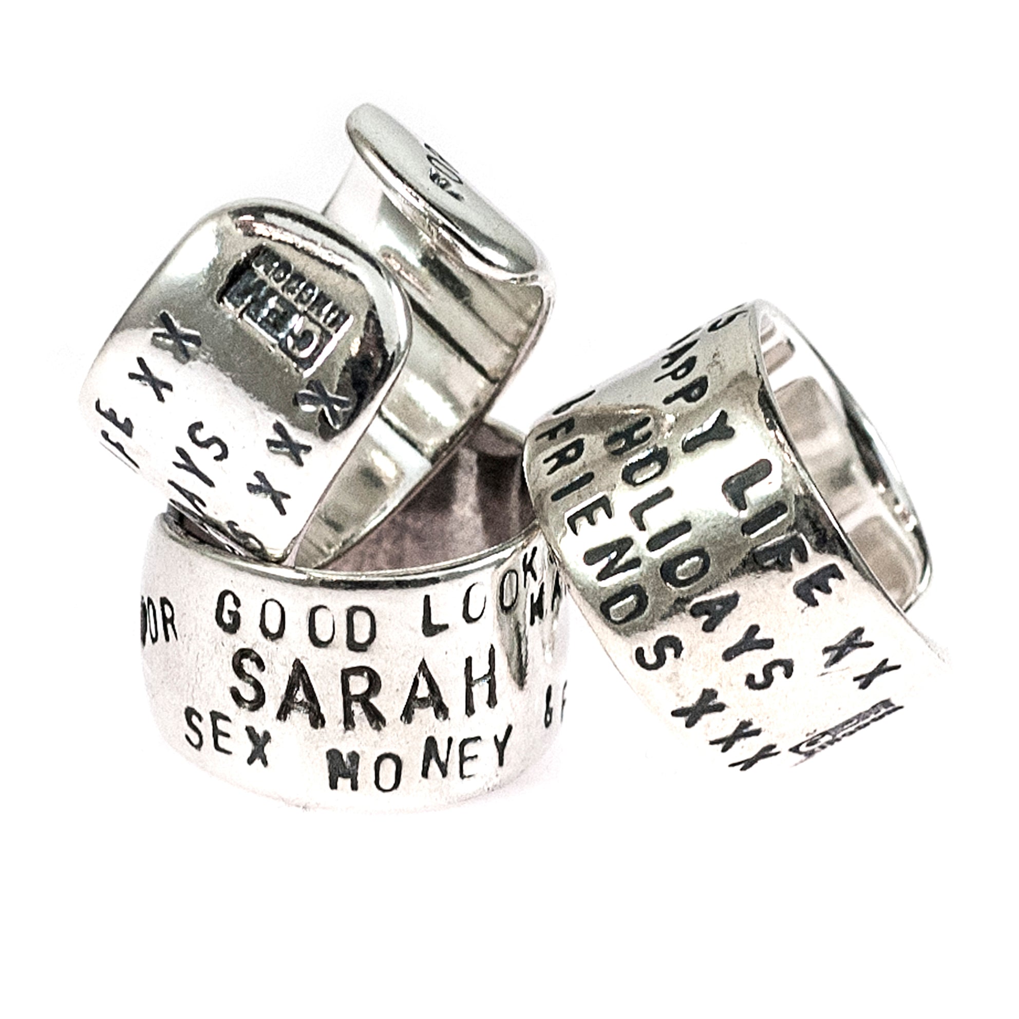 R1001 sterling silver good luck ring