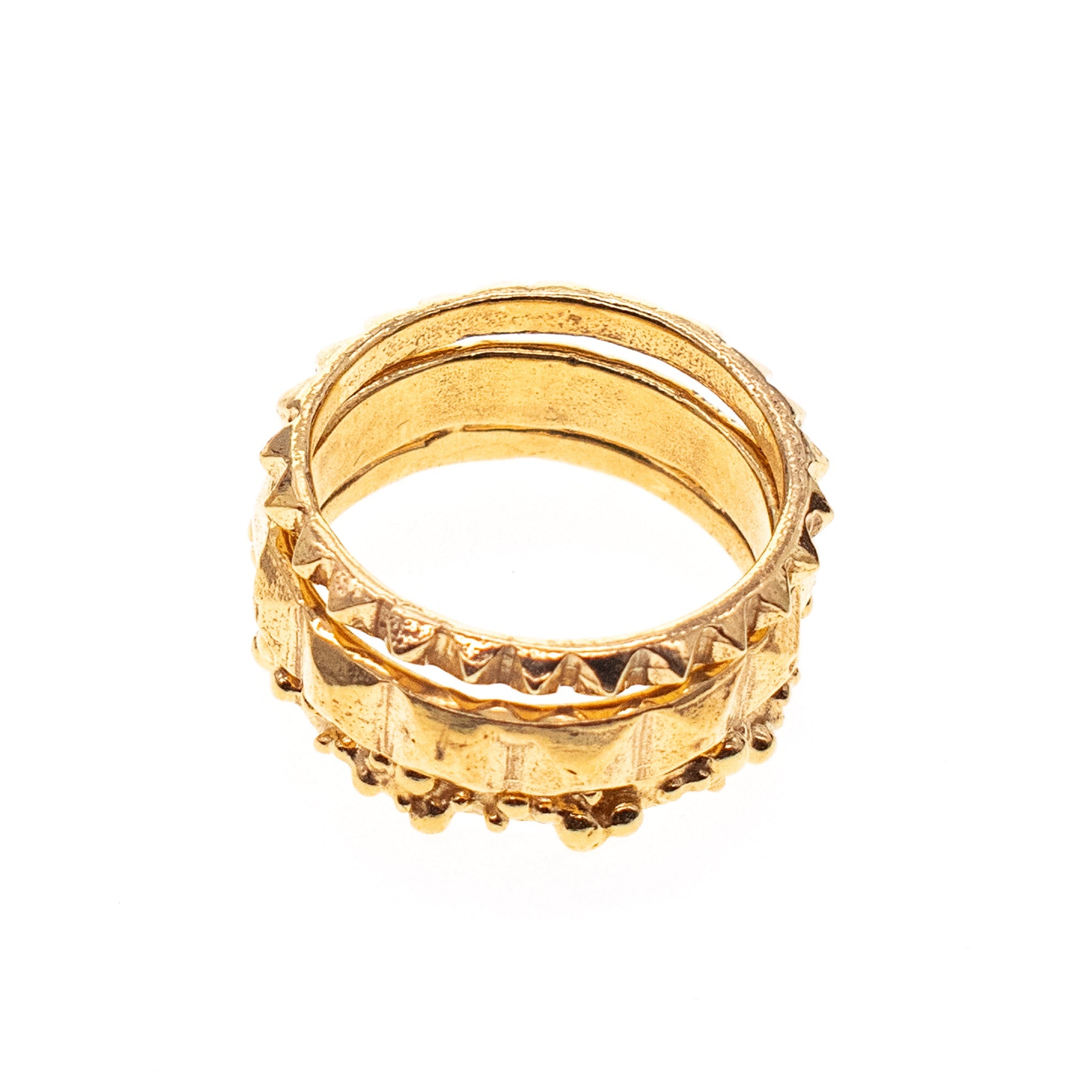 R 24g36 Studded Stacking Ring set