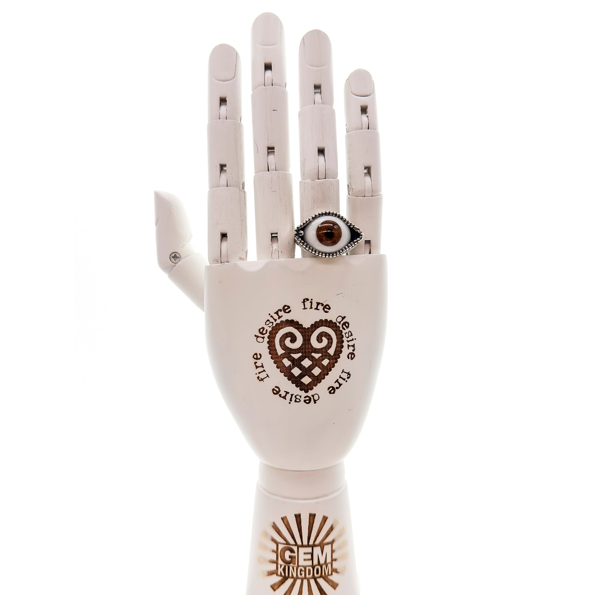 R25a04C medium brown Eye Love You ring