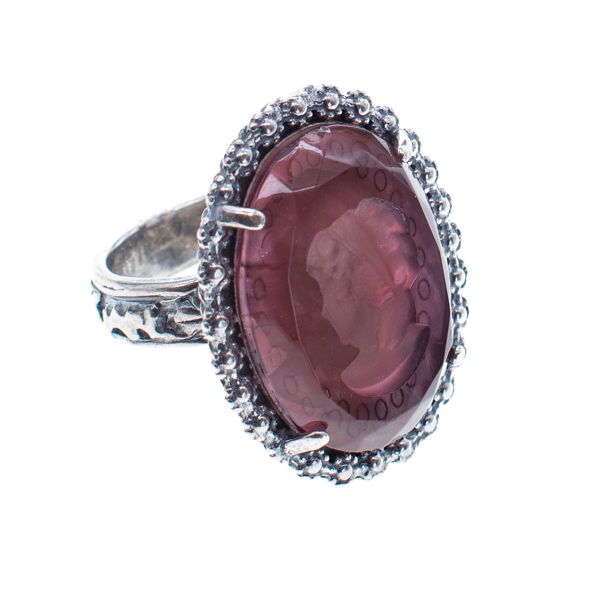 R 25e05 Mauve Pink Cameo Ring