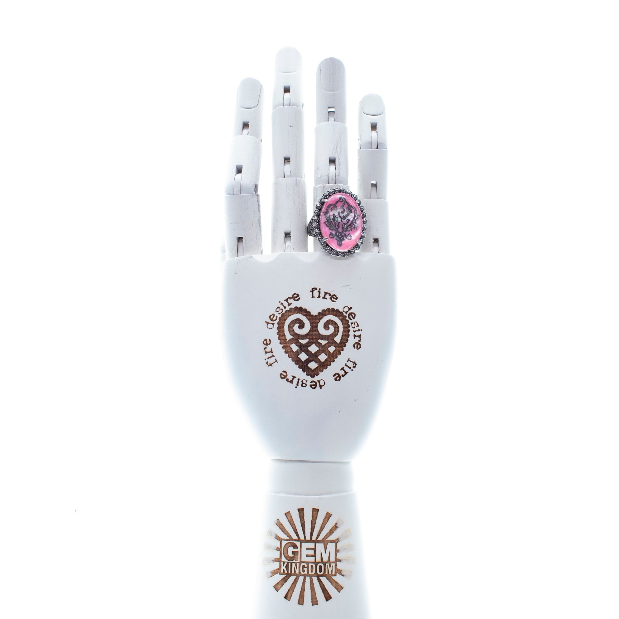 R 25e06 Pink Engraved Mother-of-Pearl Ring