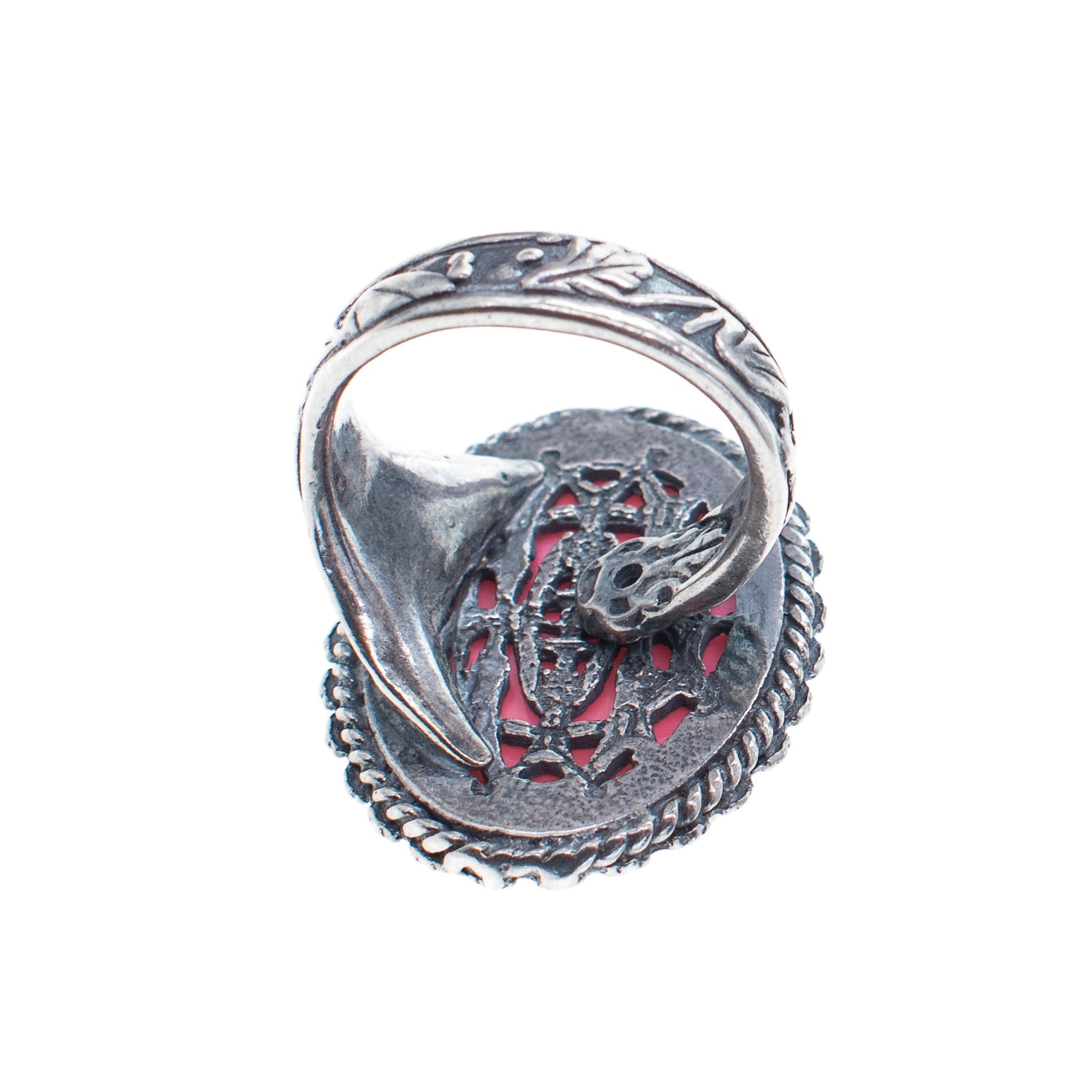 R 25e06 Pink Engraved Mother-of-Pearl Ring