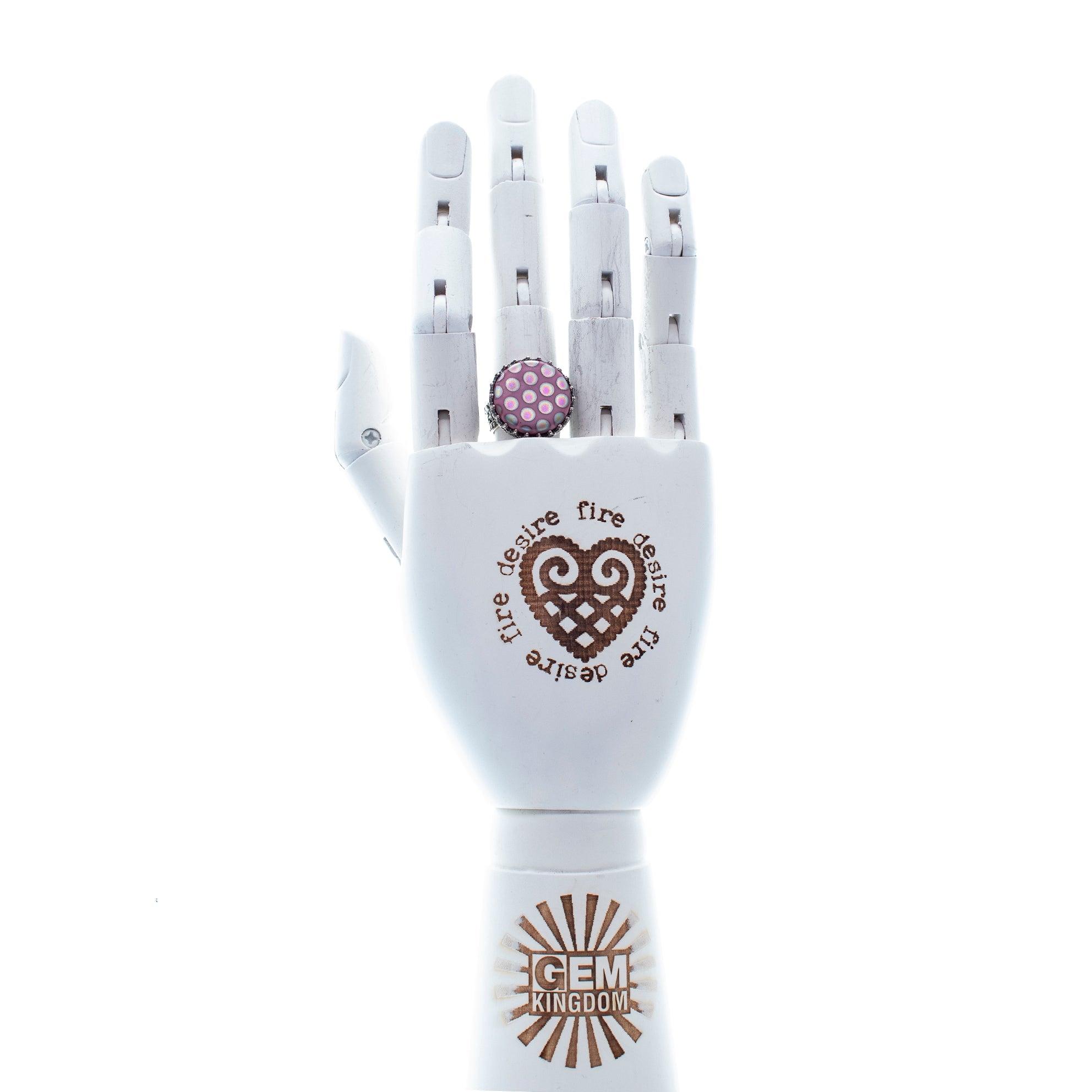 R 25e13 pink polkadot ring