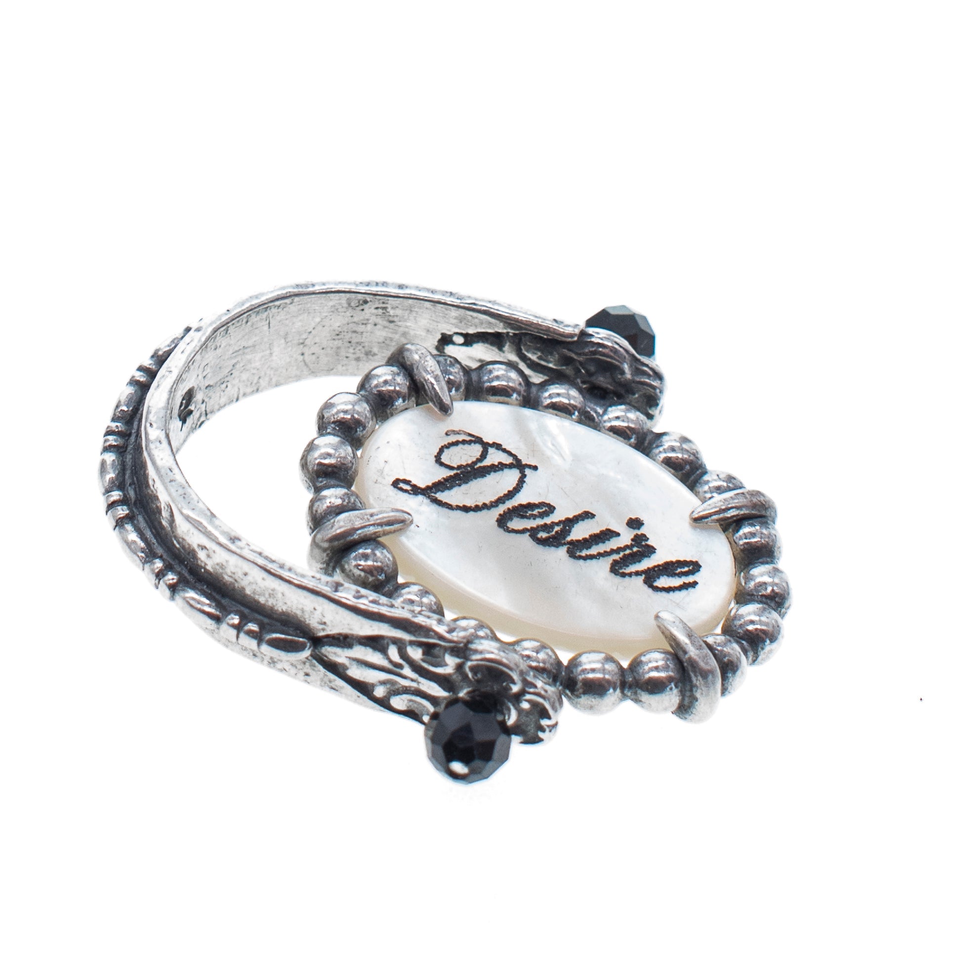 R 25e16A White Fire & Desire Flip Ring
