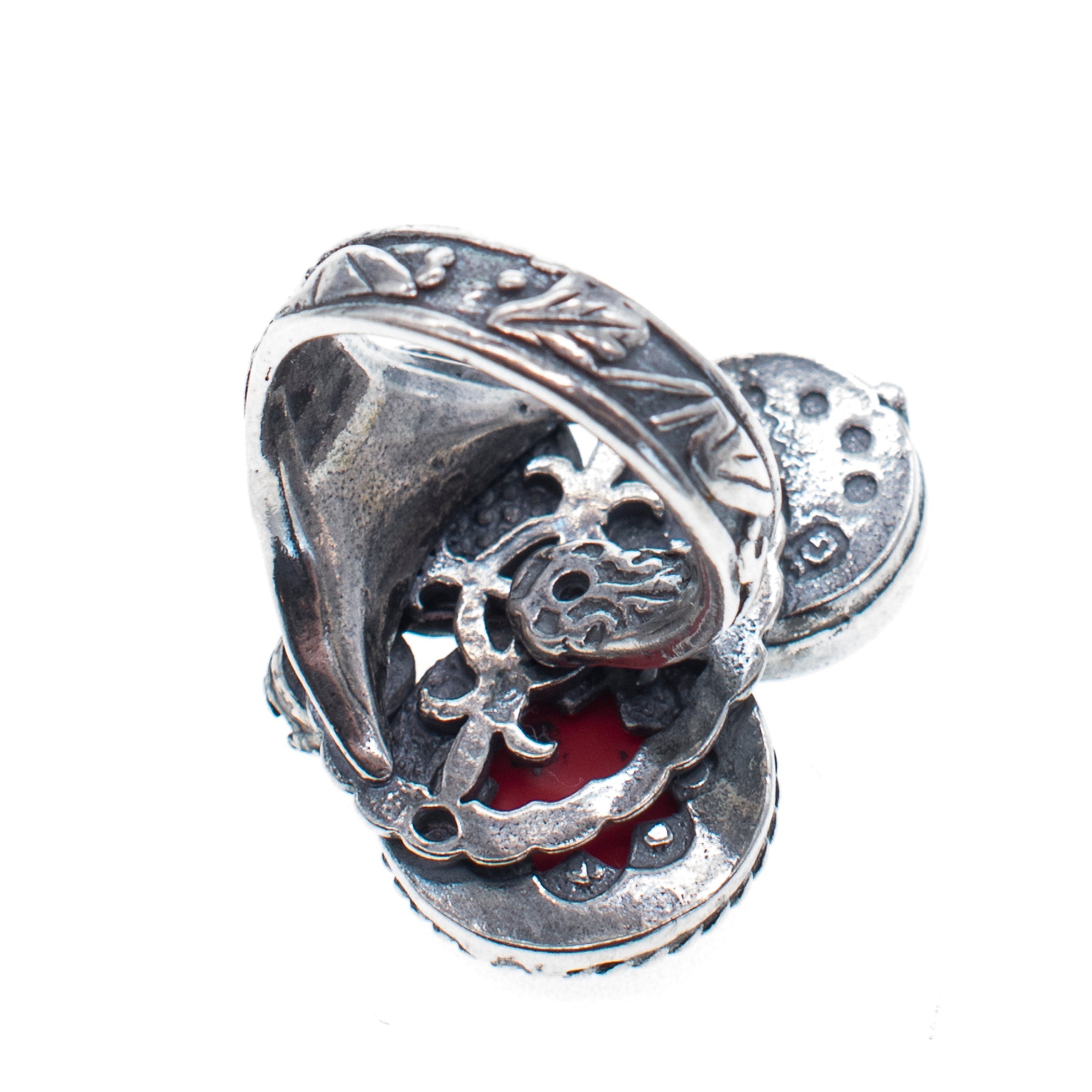 R 25e17 Red and Blue Cluster ring