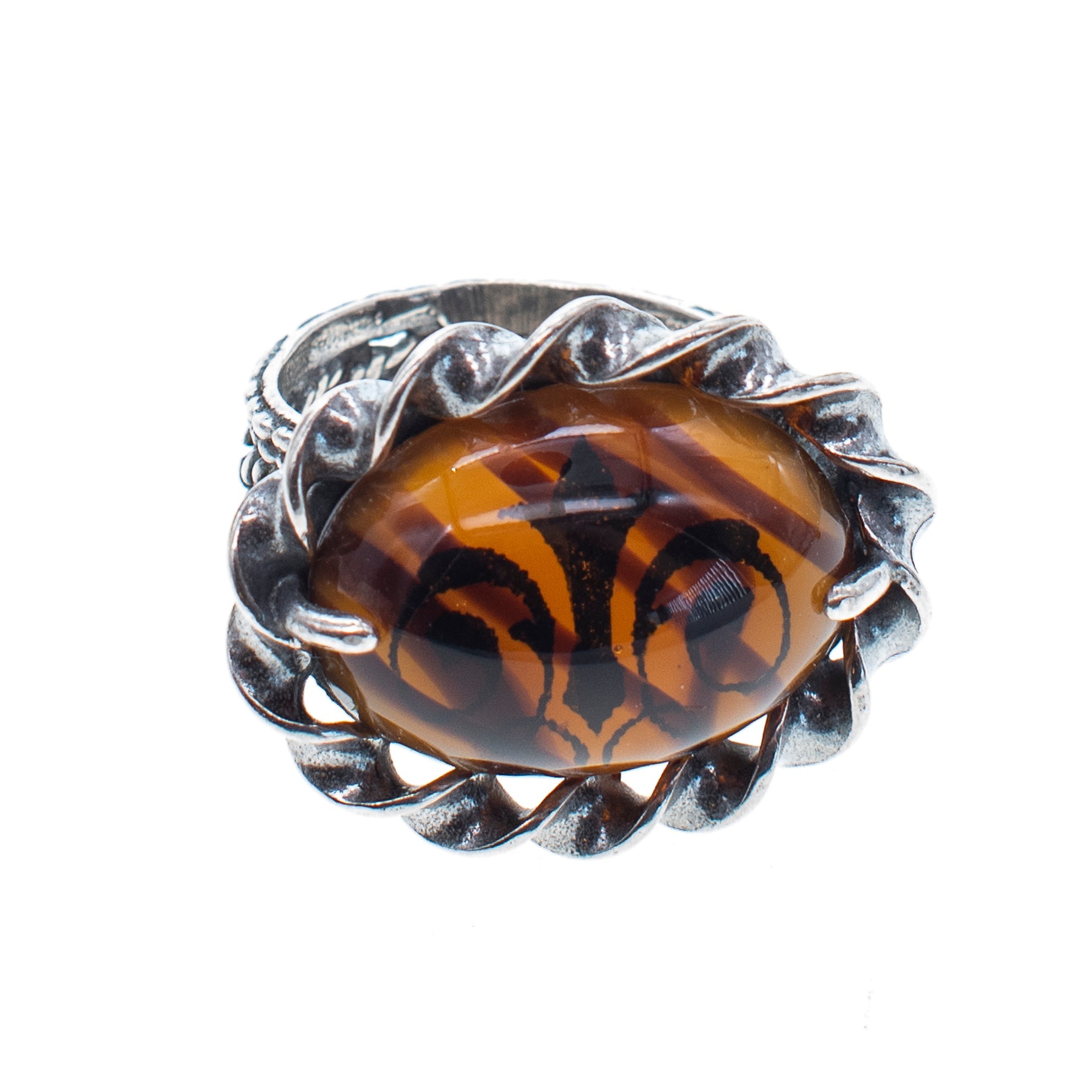 R 25e21 Amber Fleur-de-Lis ring