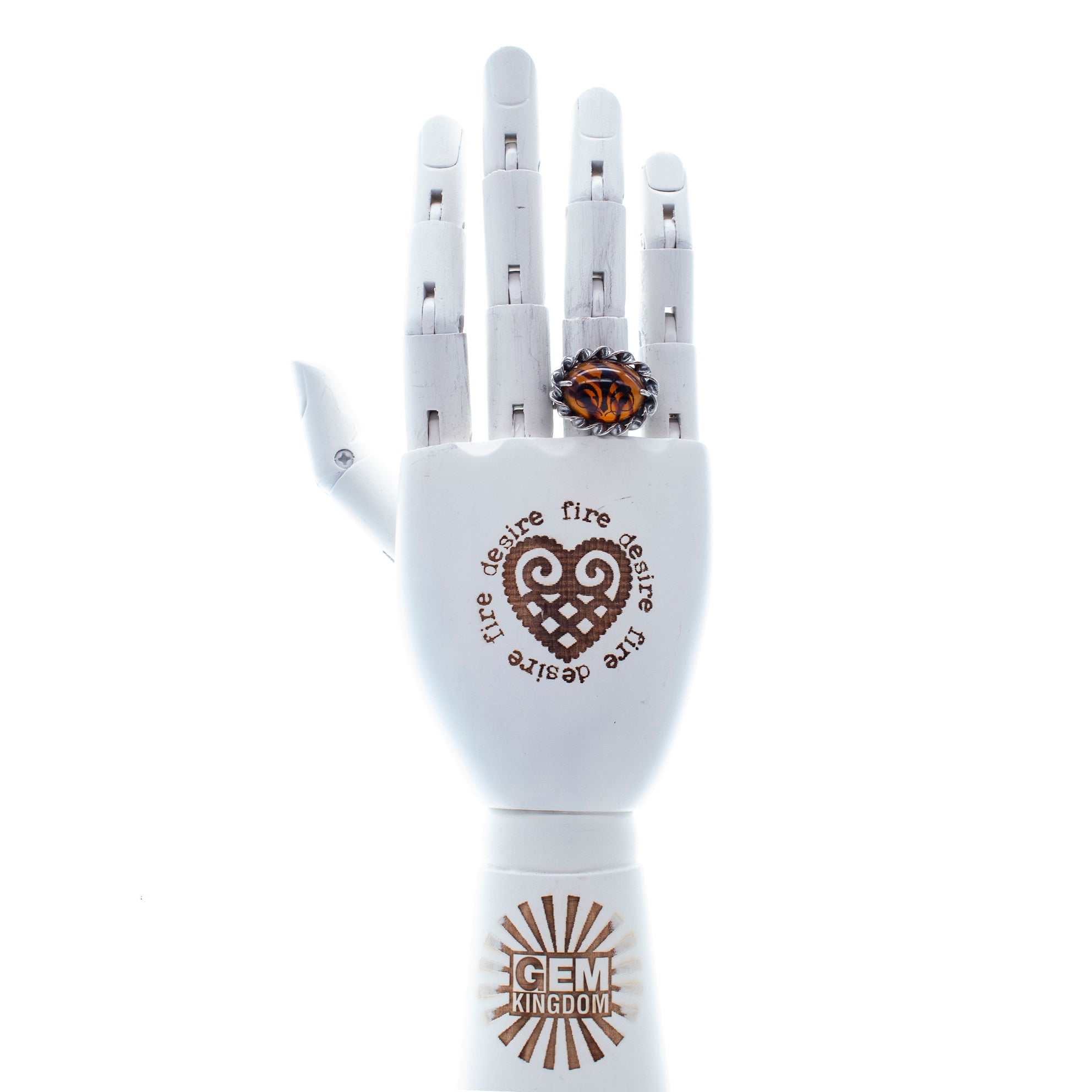R 25e21 Amber Fleur-de-Lis ring