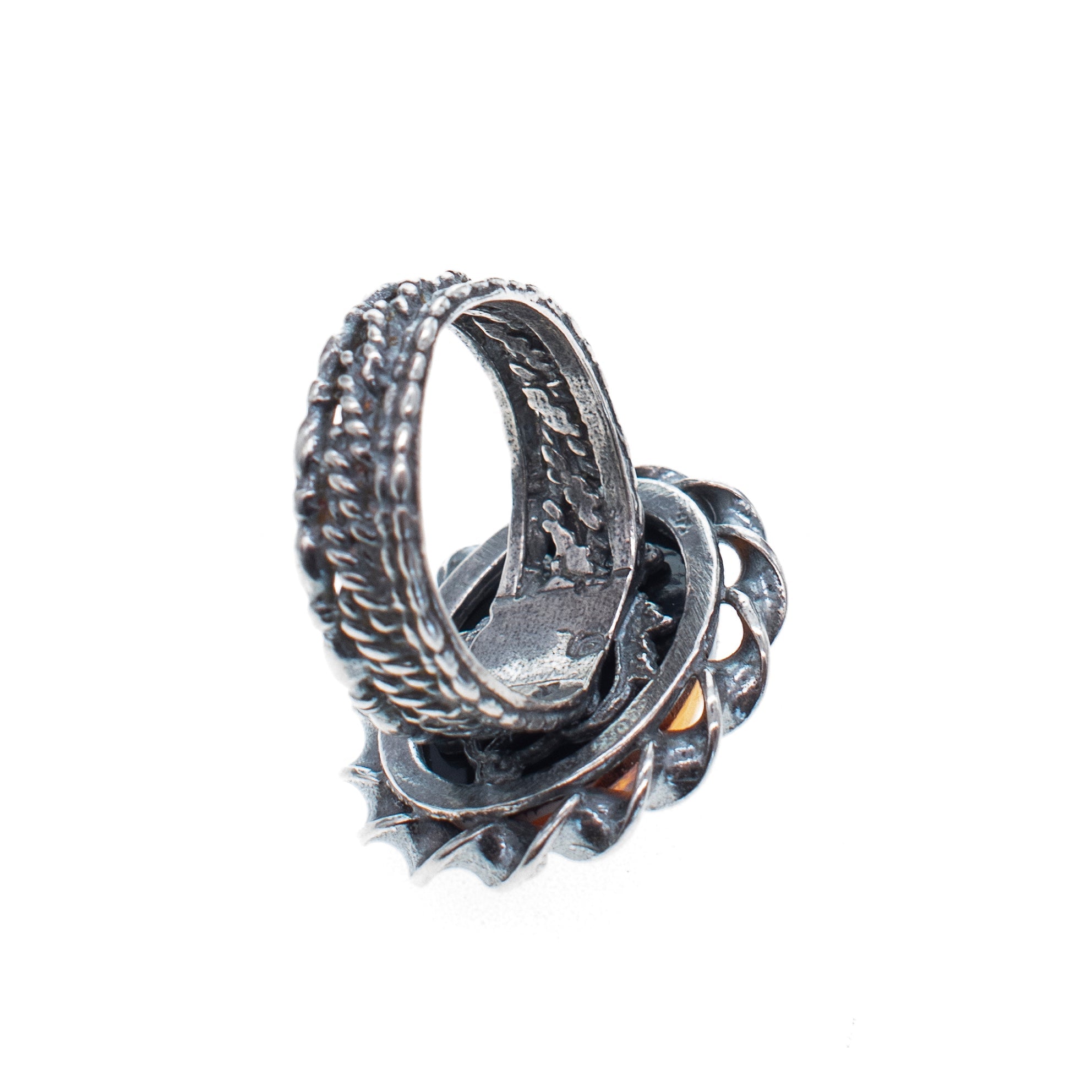 R 25e21 Amber Fleur-de-Lis ring