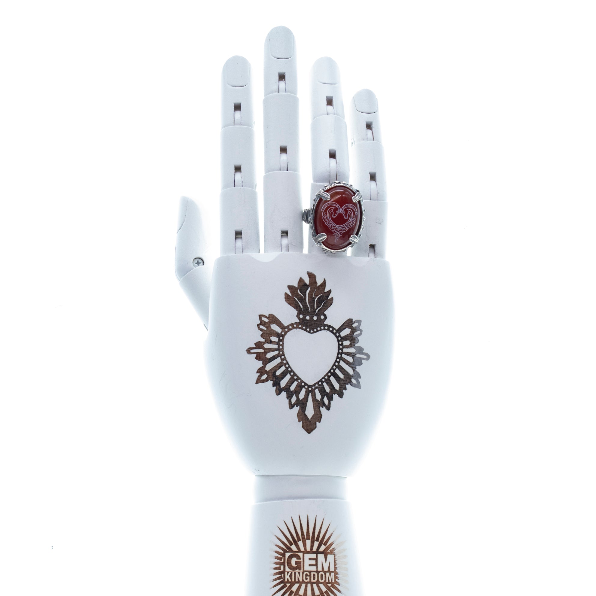 R 26a06 Carnelian Heart ring