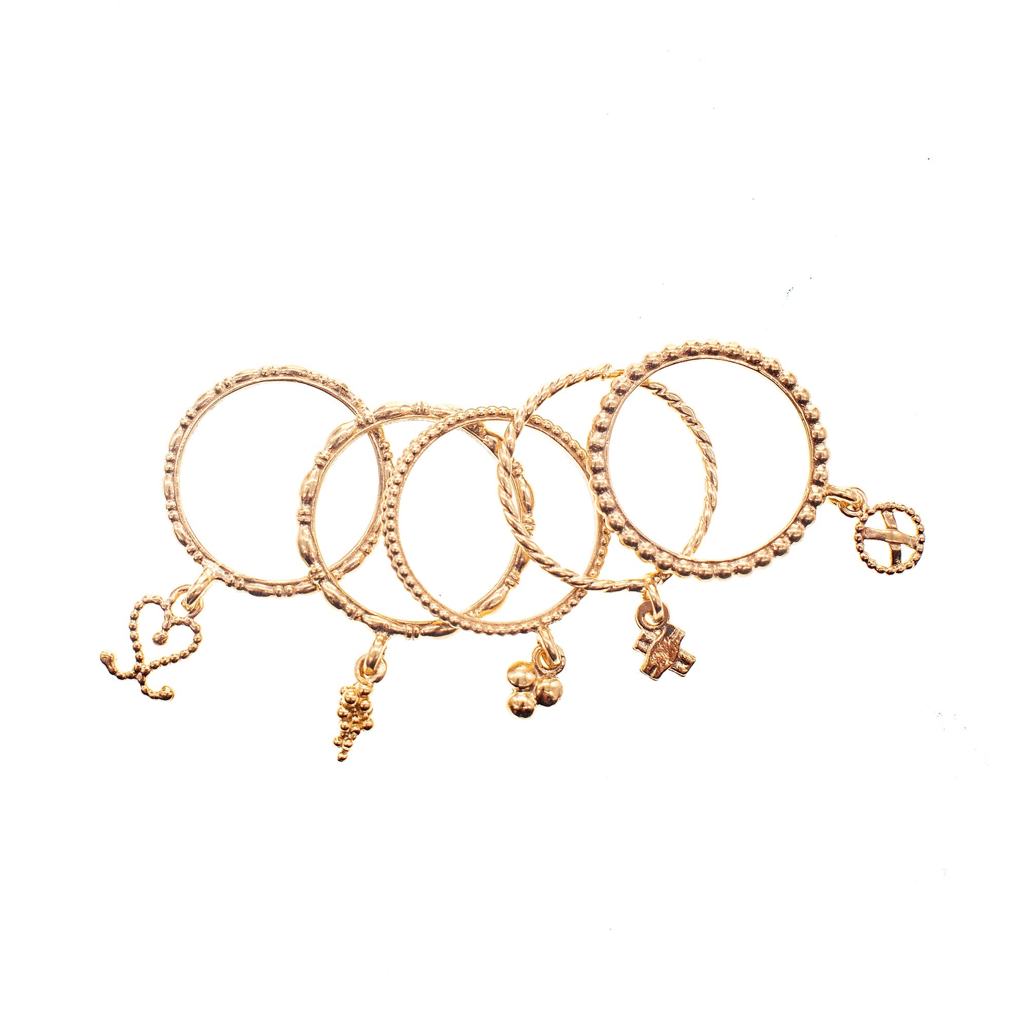 R 26g10 Charm stacking ring set