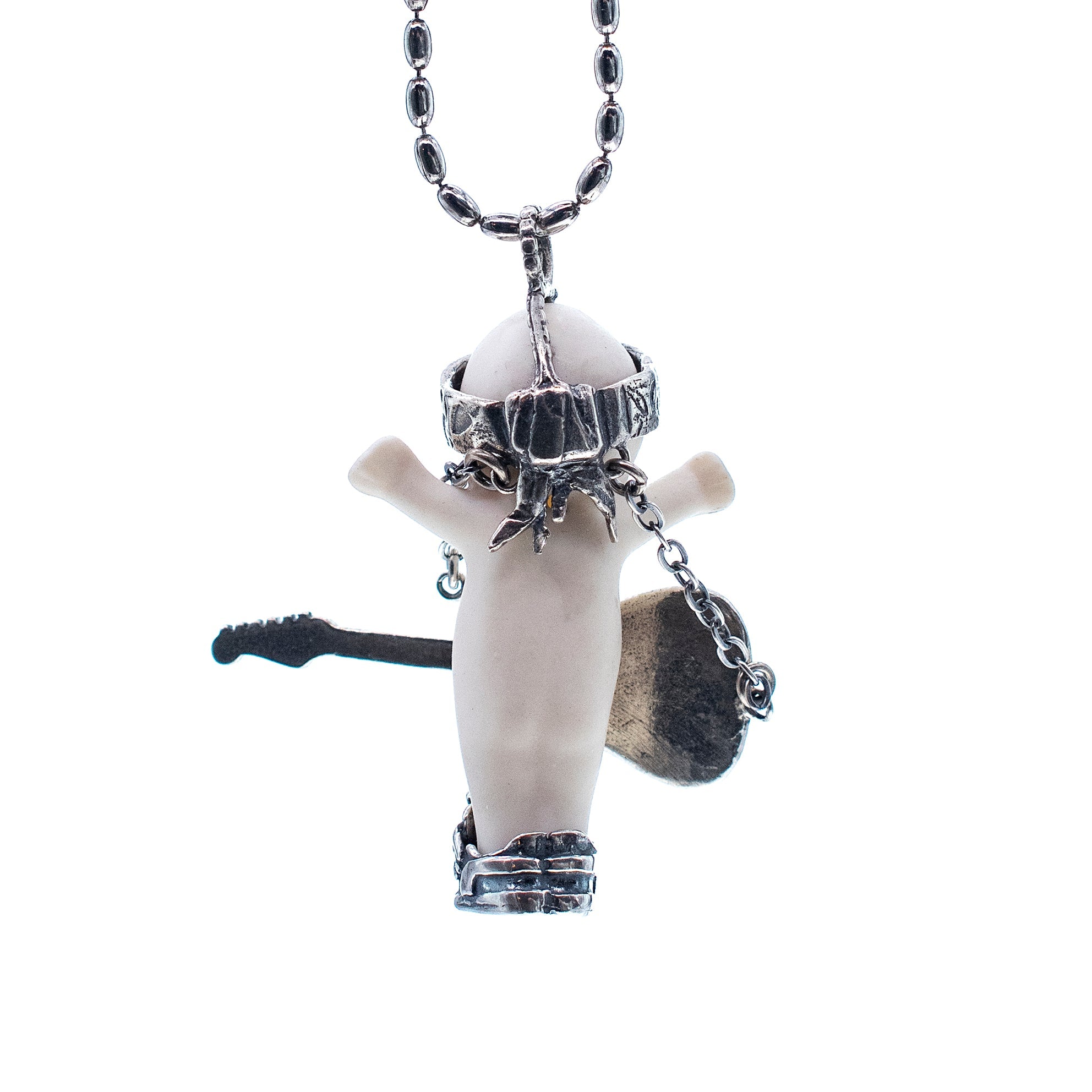 BS43A Happy Baby "Rock-a-bye" white and silver Necklace