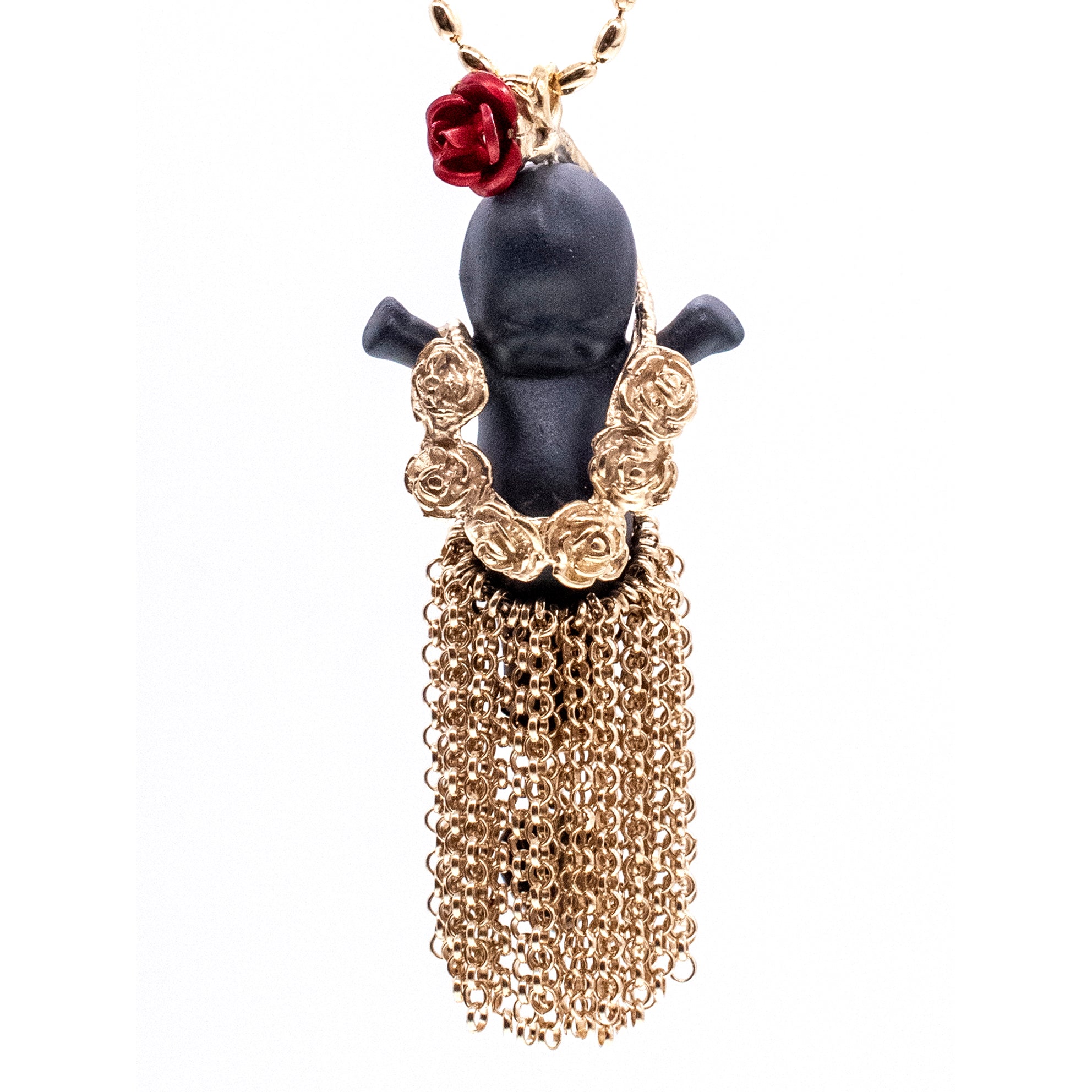 BG10B Happy Baby "Aloha" Black and gold Necklace