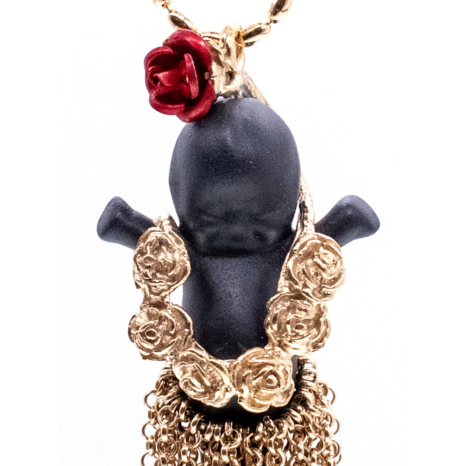 BG10B Happy Baby "Aloha" Black and gold Necklace